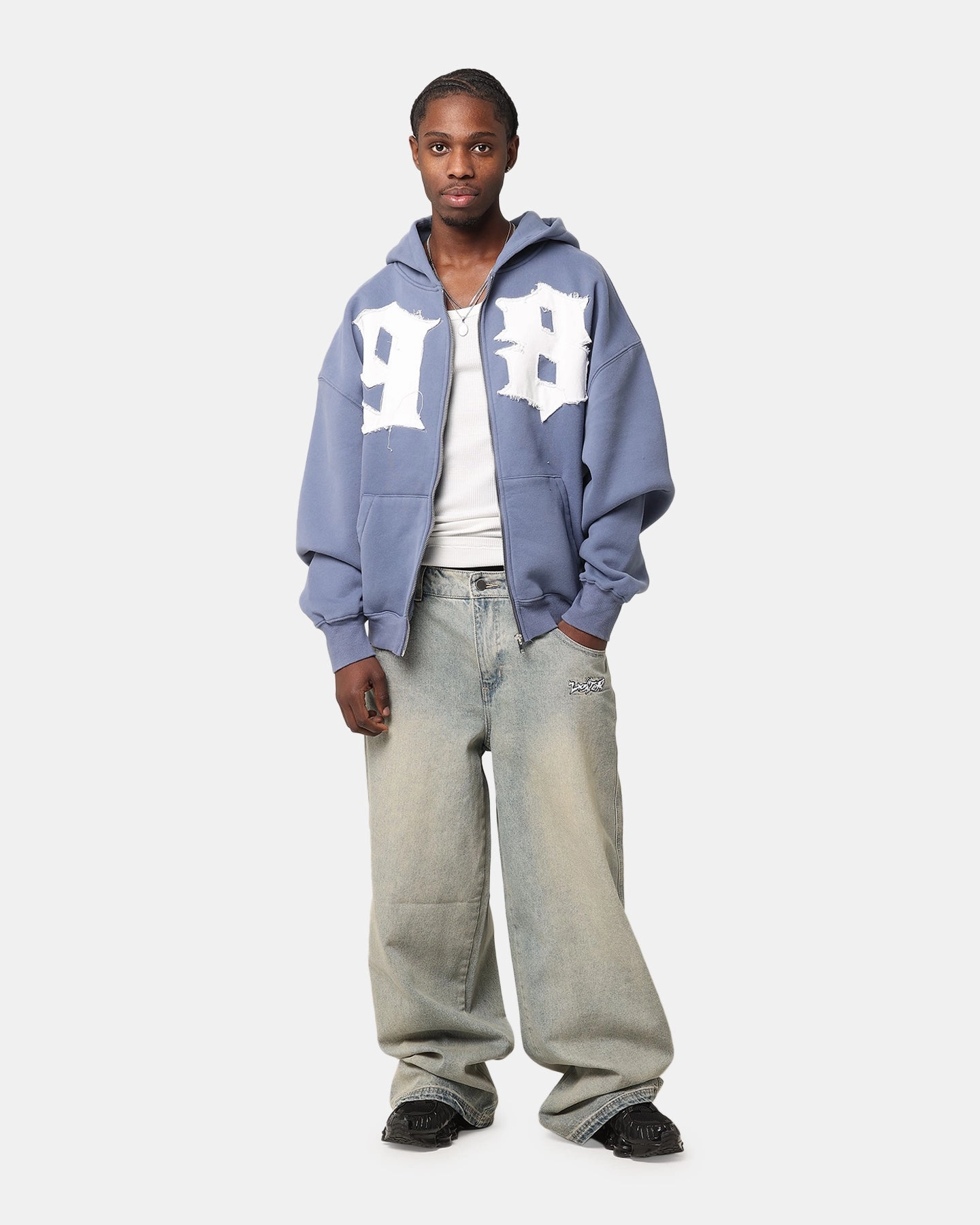 Loiter Star Child Zip Hoodie Navy HighStretchElastic