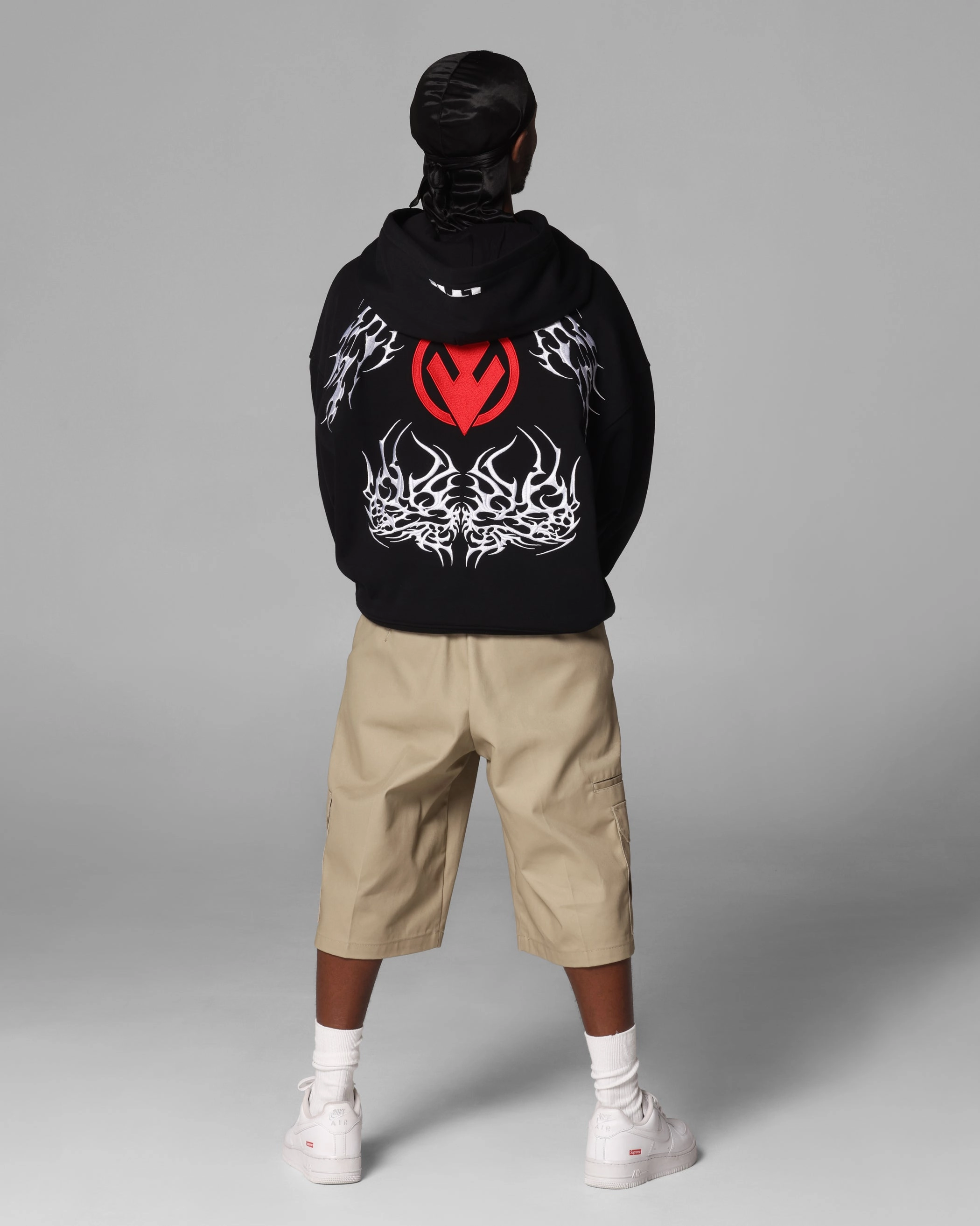 FlexibleCollar Elastic Edge Binding Loiter Star Wars Sith Hoodie Black