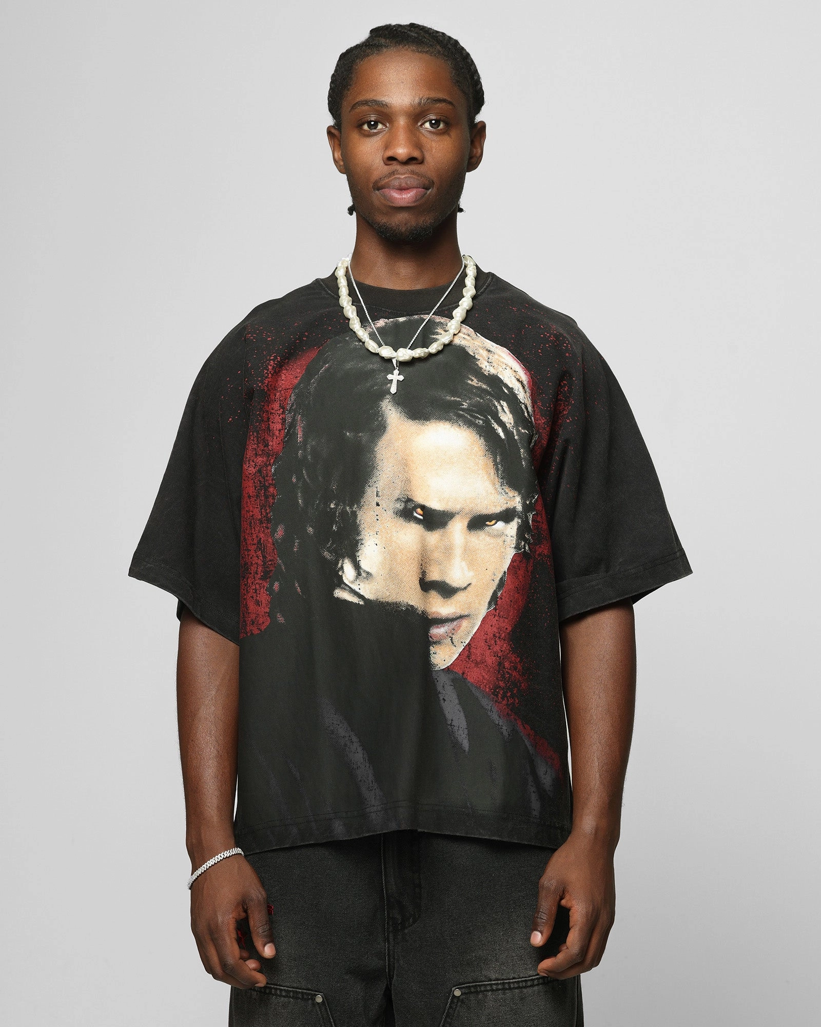 Eco Conscious Packaging Loiter Star Wars Vader Boxy T-Shirt Washed Black