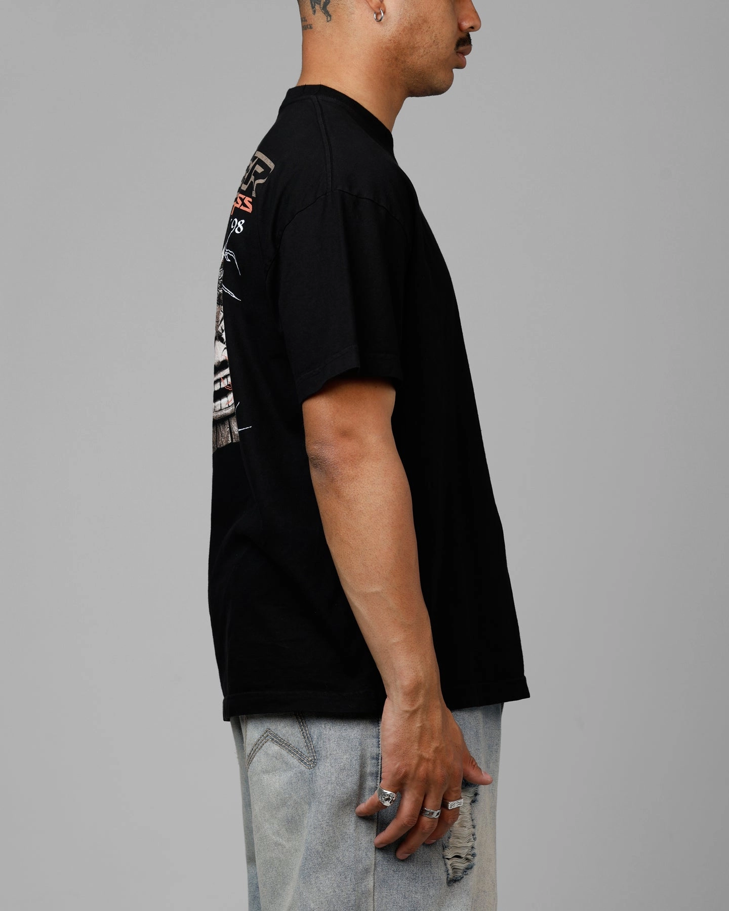 Loiter Summer Motocross Vintage T-Shirt Black elegant design Friction Reducing Finish