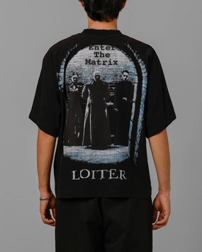 Ribbed Trim Details Bamboo Derived Material Loiter The Matrix Boxy T-Shirt Washed Black