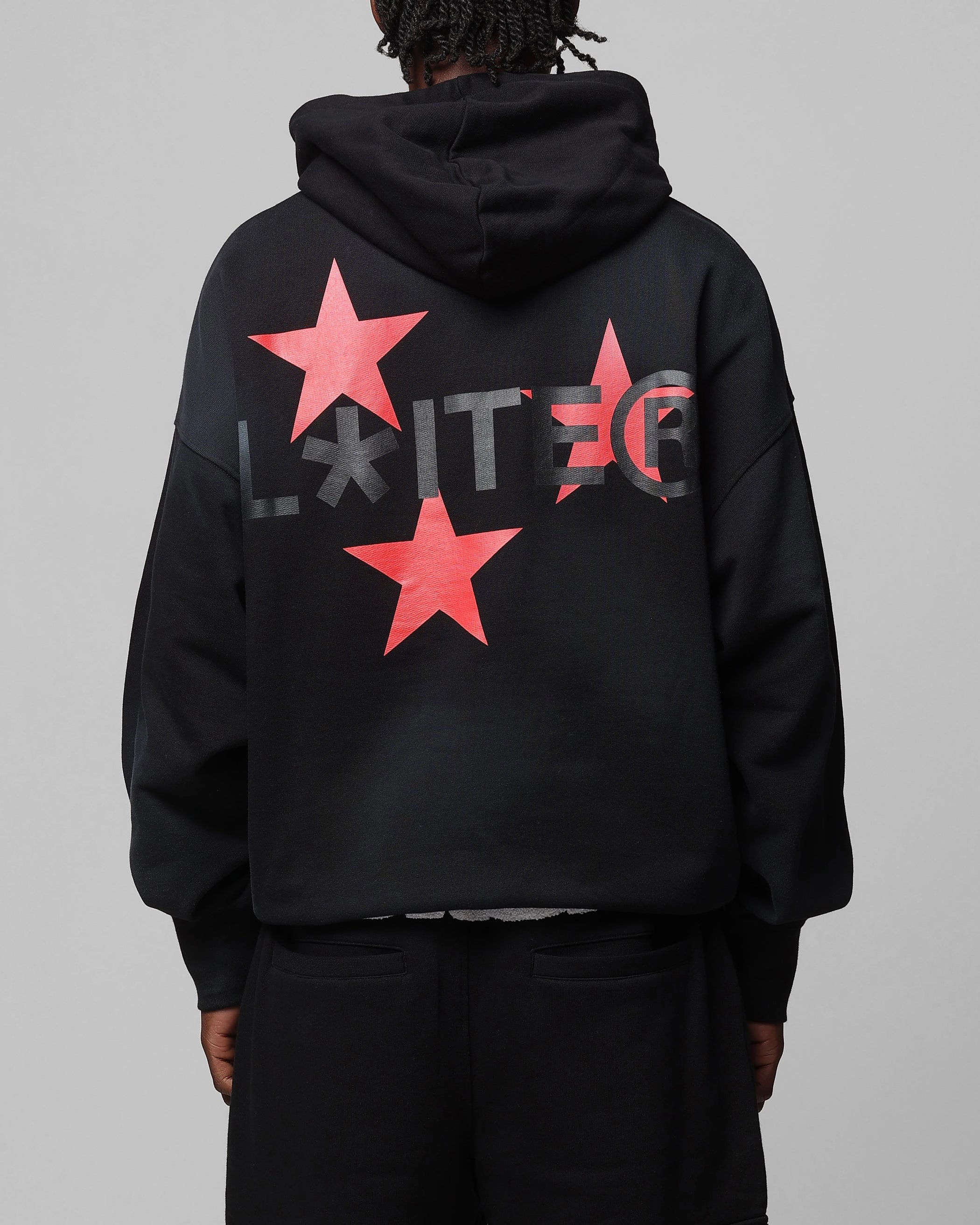 Loiter Trackstar Hoodie Washed Black retro look ZeroWaste Pattern