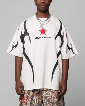 Loiter Trackstar T-Shirt Off White Formal Shirt Layered Panel Construction
