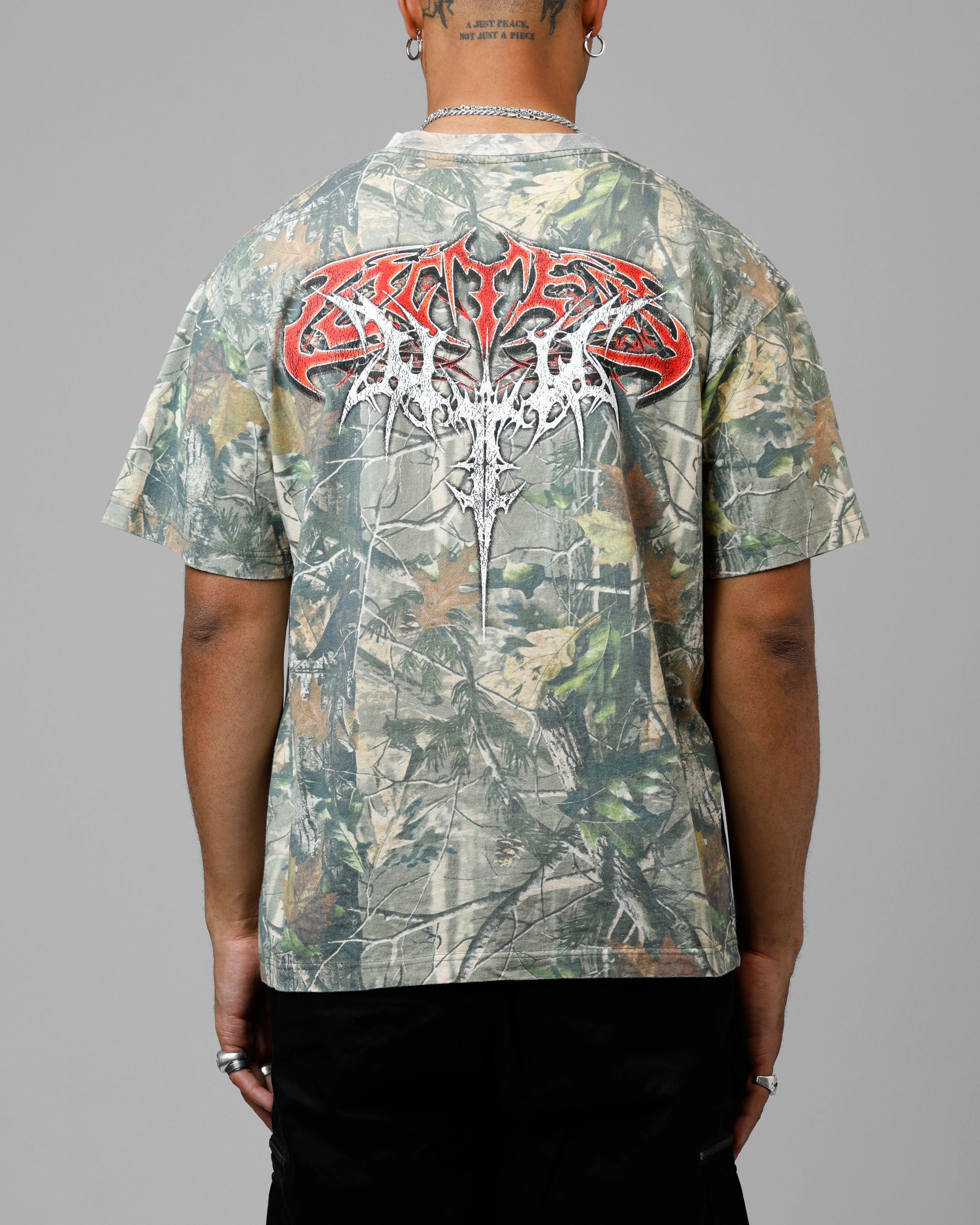 Loiter Tribal Skull Camo T-Shirt Real Tree Camo Reflective Detailing High Collar Option