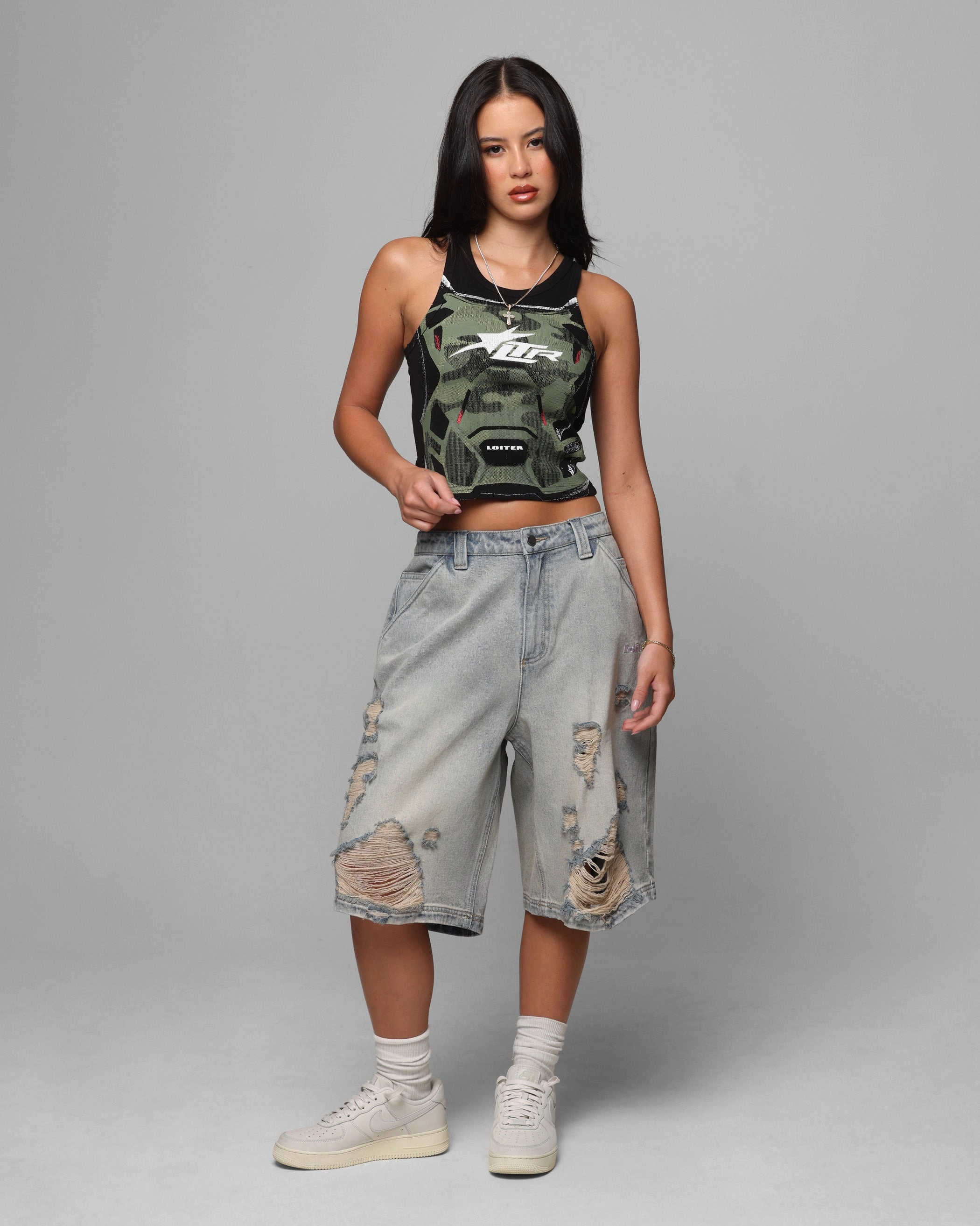 Loiter Women's Motorsport Tank Black Non Restrictive Fit AirflowOptimized Design