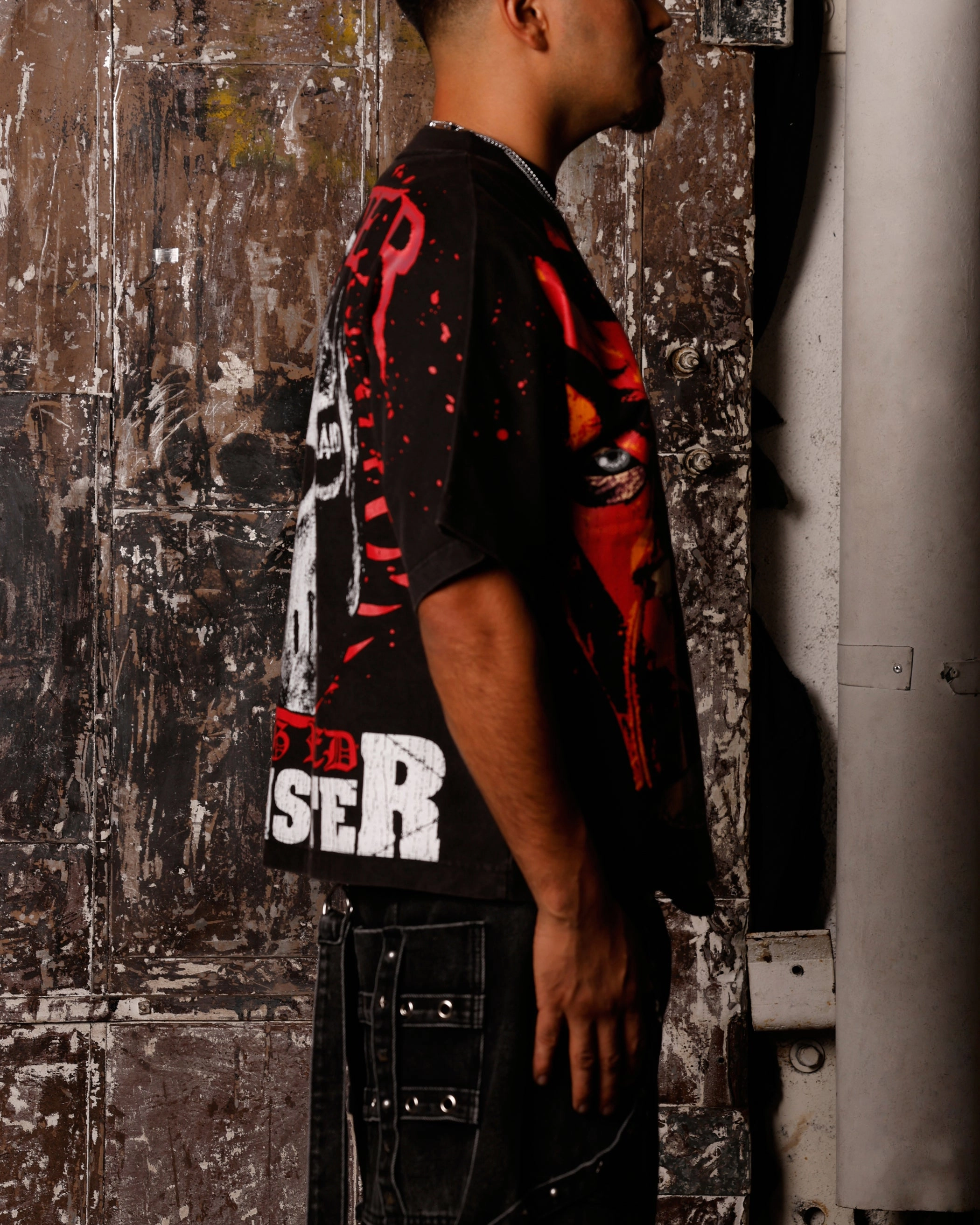 AntiPill Finish LaserCutVents Loiter X WWE Kane Vintage T-Shirt Vintage Black