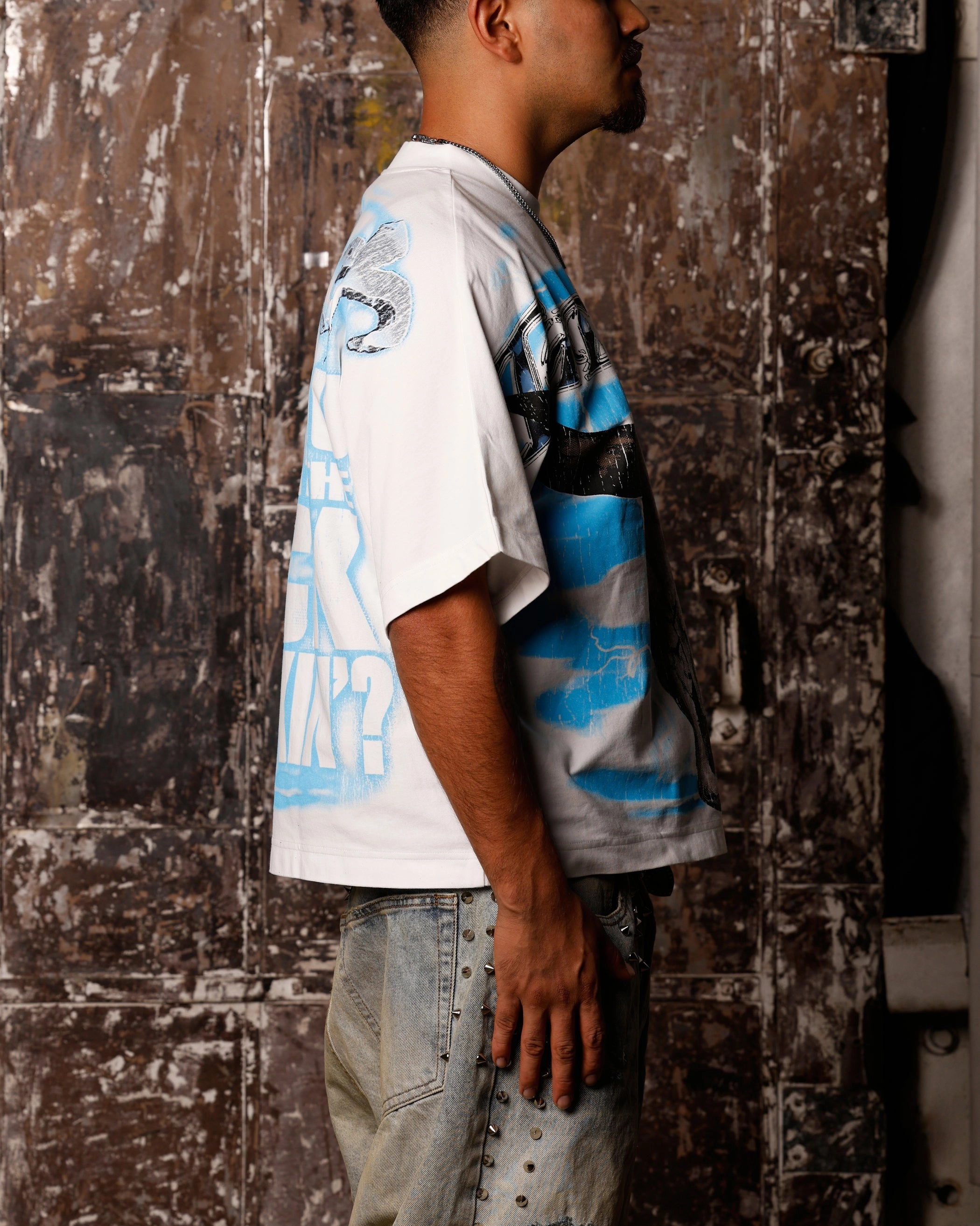 Loiter X WWE The Rock Vintage T-Shirt Off White Thermal Regulation System Multi Way Adjustable Fit