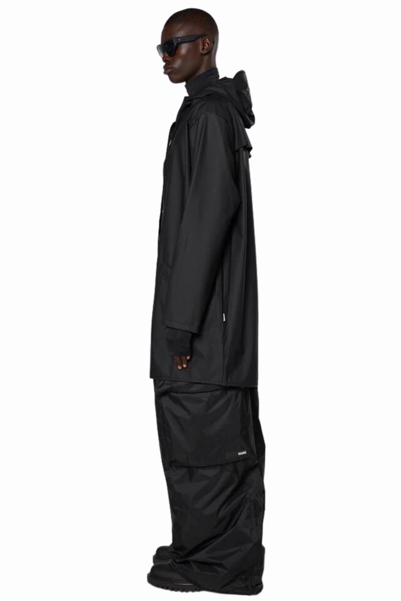 Long Jacket in Black Heat Retention Layer Sealed Seams