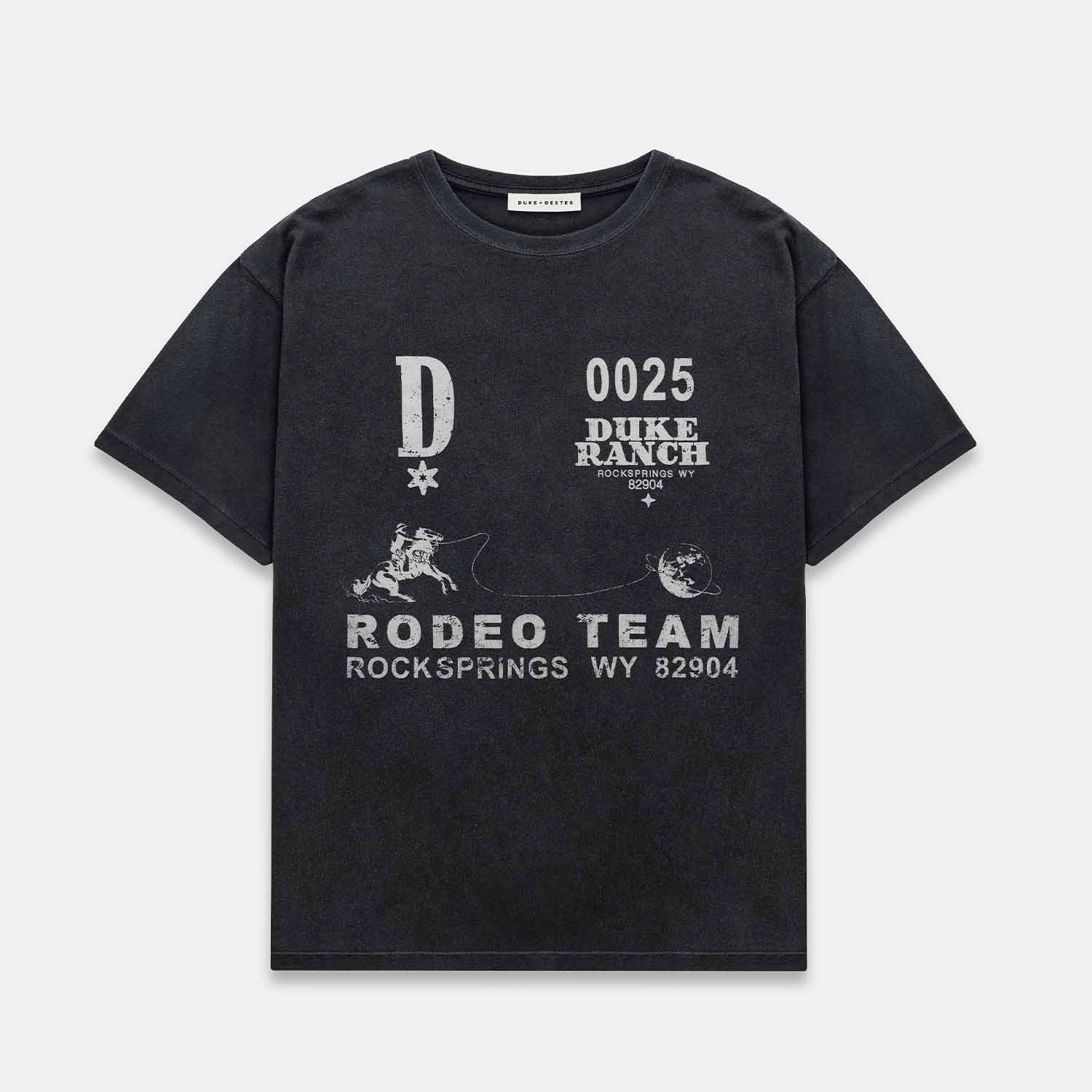 Vegan Timeless Appeal Duke Rodeo Team Vintage Black T-Shirt