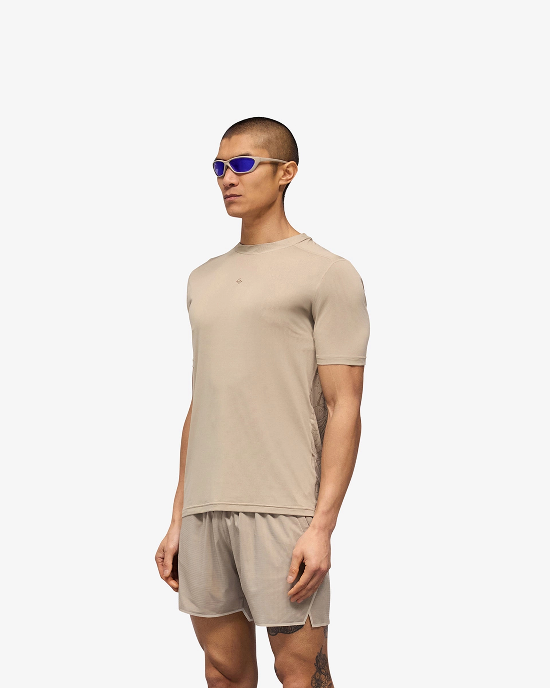 247 Contour Run T-Shirt - Pebble waterproof