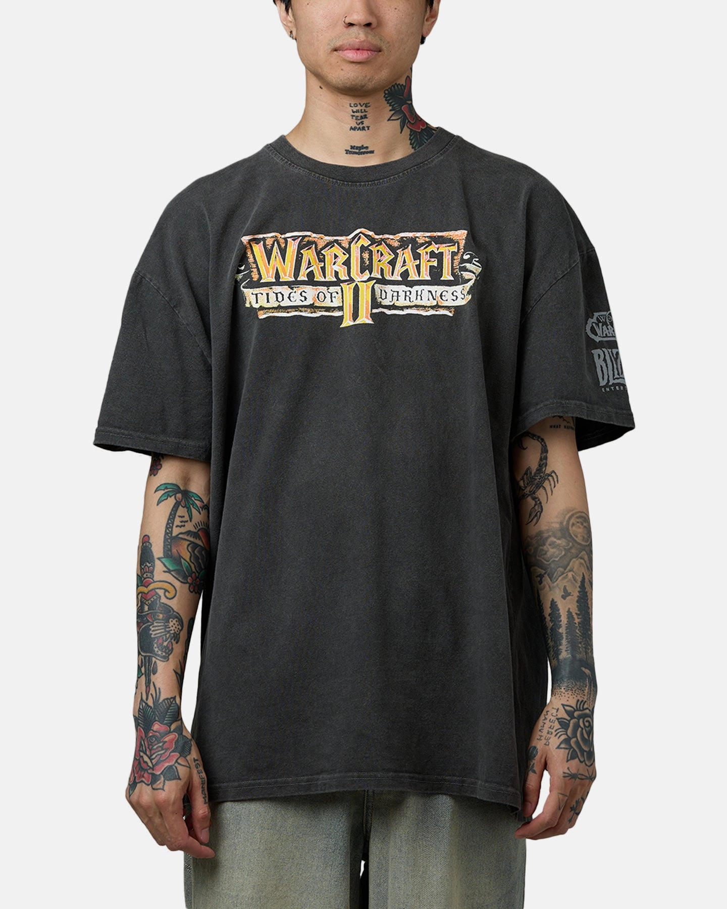 Stretch Fit Top American Thrift X Warcraft II: Tides Of Darkness T-Shirt Black Wash