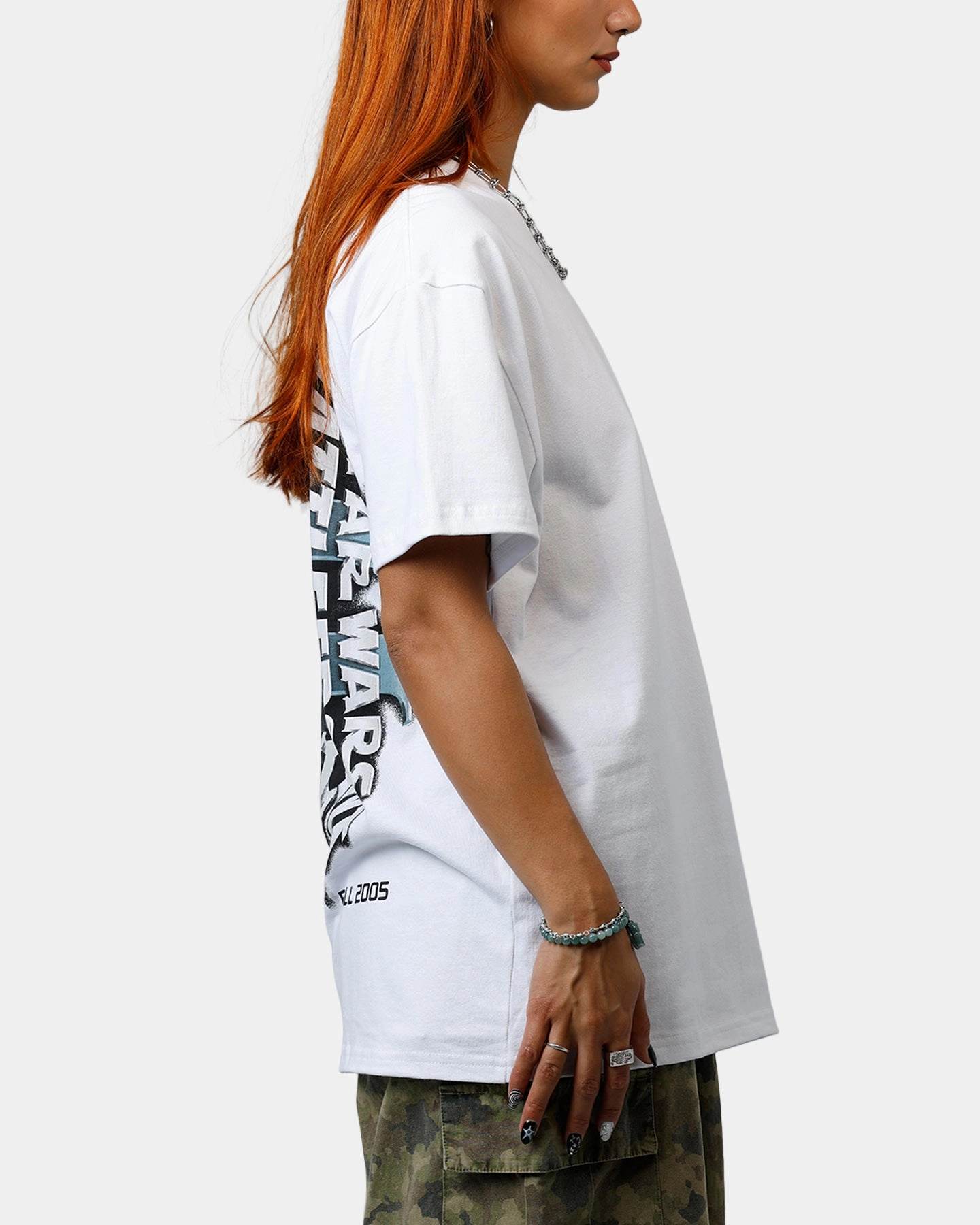 73 Studio Star Wars Boba Fett Battlefront II T-Shirt White wrinkle free finish Curved Hem