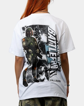 73 Studio Star Wars Boba Fett Battlefront II T-Shirt White Hypoallergenic Lining Hidden Zipper