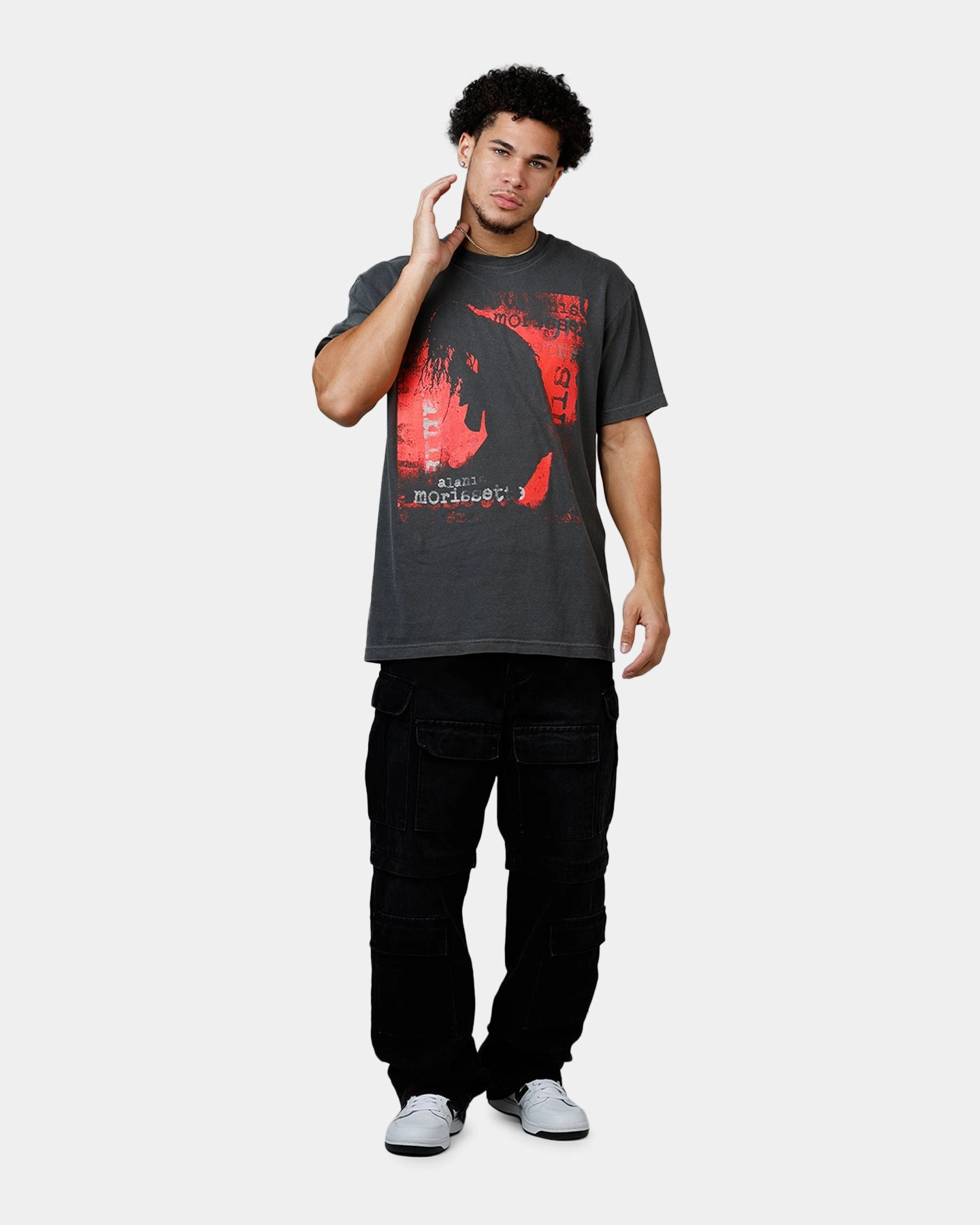 Ripple Alanis Morissette Alanis Tour T-Shirt Washed Black Shape Retention Fabric EasyCareMaterial