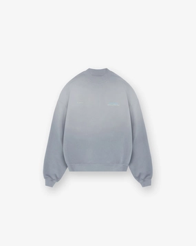 Patron Of The Club Sweater - Washed Grey Ventilated Mesh Panel Clean Cut