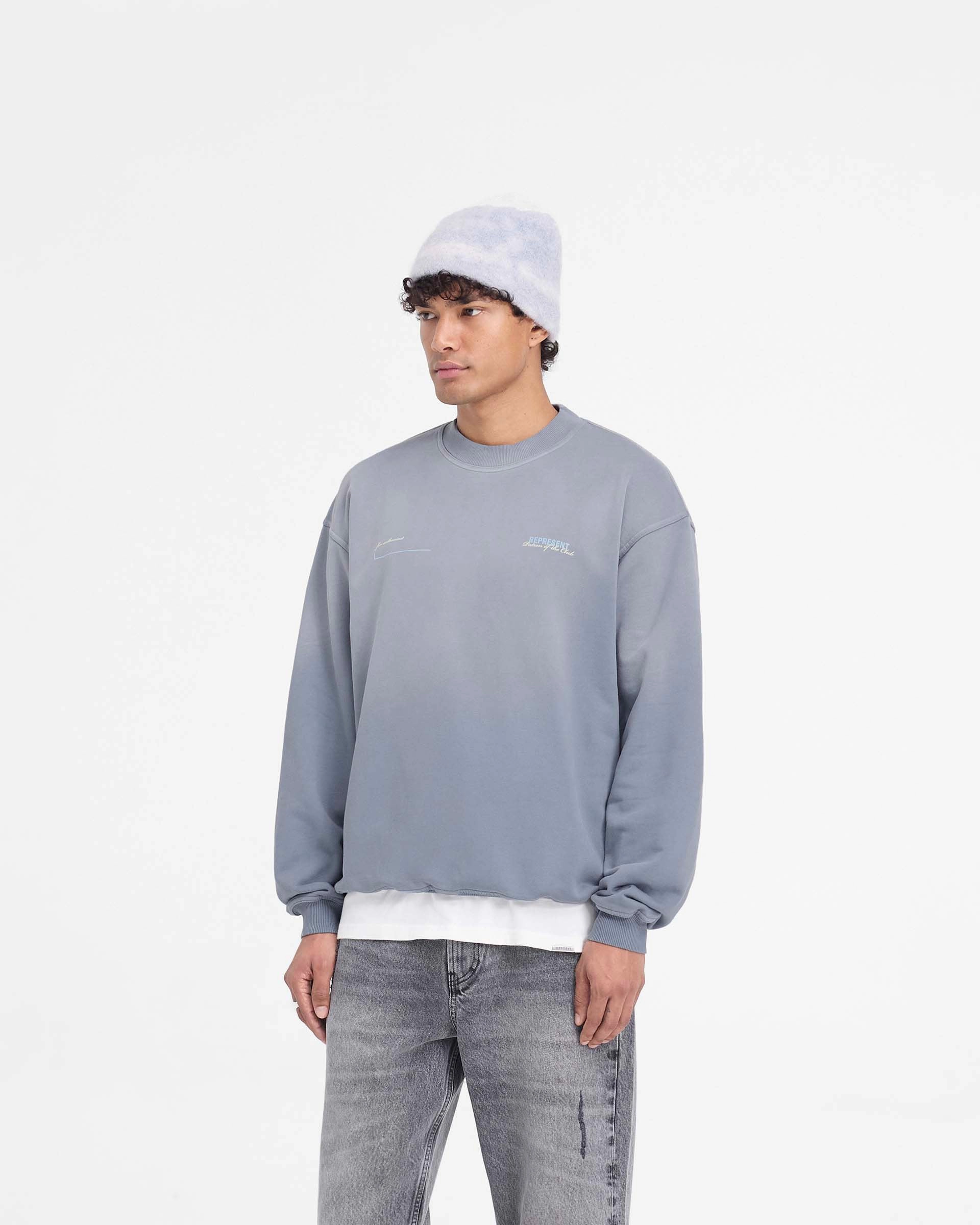 Patron Of The Club Sweater - Washed Grey Sustainable Dye Process