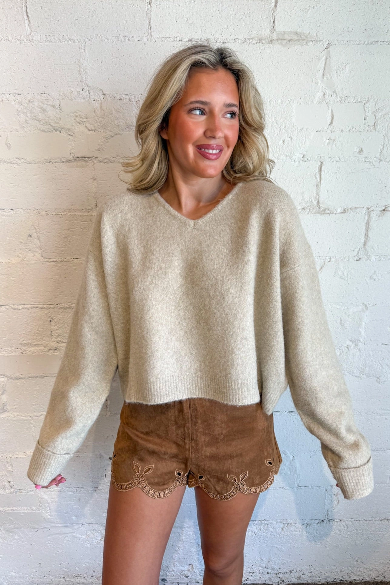 Everyday V-Neck Sweater Layer Option