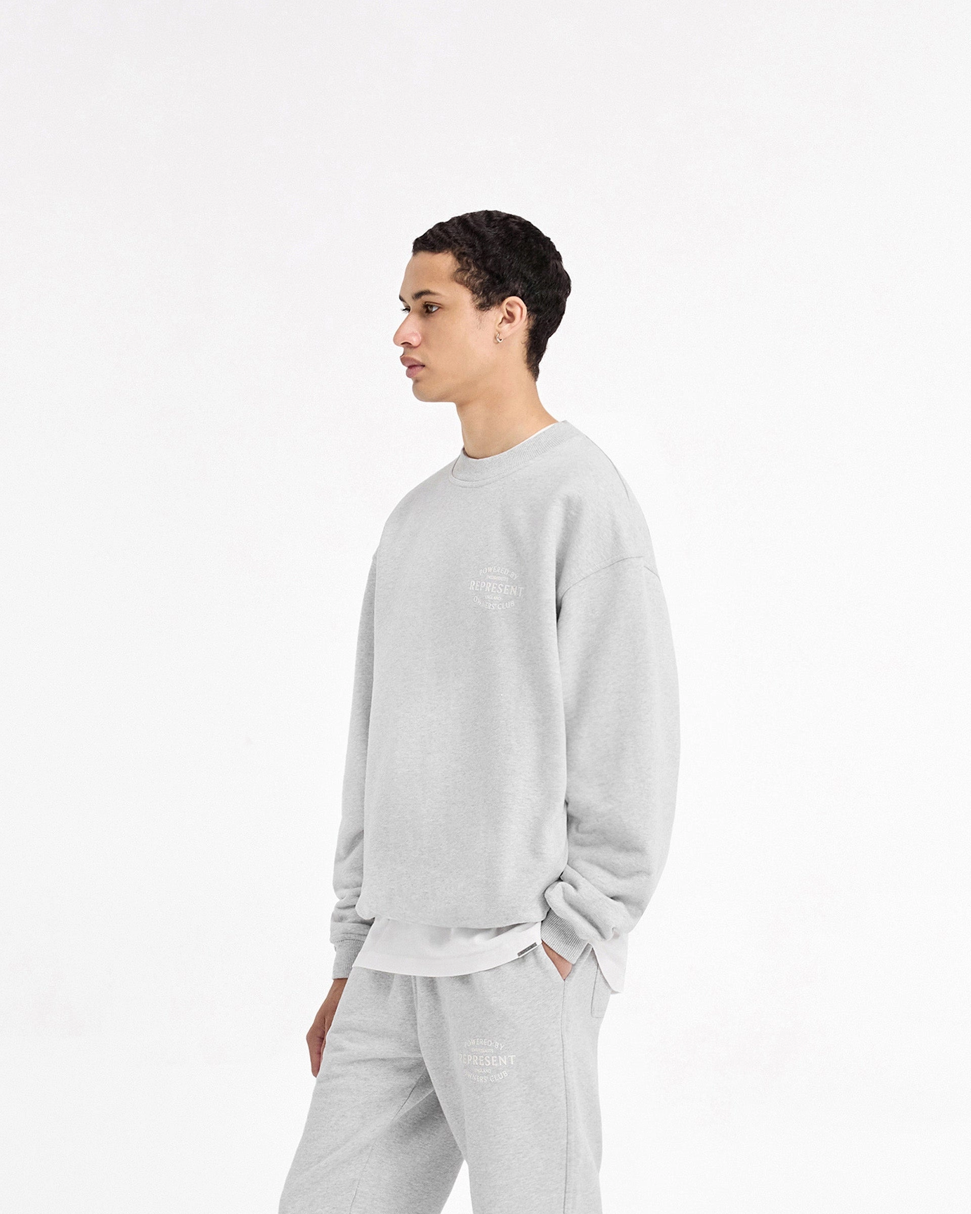 Represent Owners Club Stamp Sweater - Ash Grey Turtleneck Variation