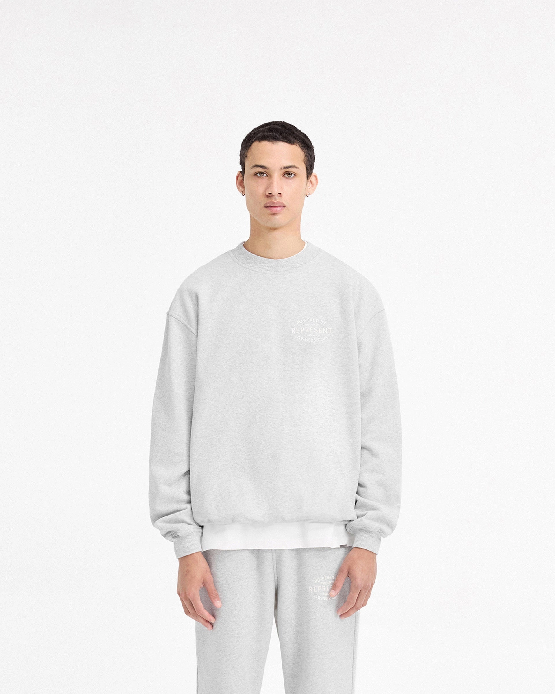 SeamFree Technology Represent Owners Club Stamp Sweater - Ash Grey