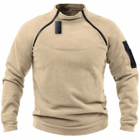Fall Outfit Relaxed casual fit West Louis? Men Outdoor Tactical Warm Fleece Turtleneck Sweater