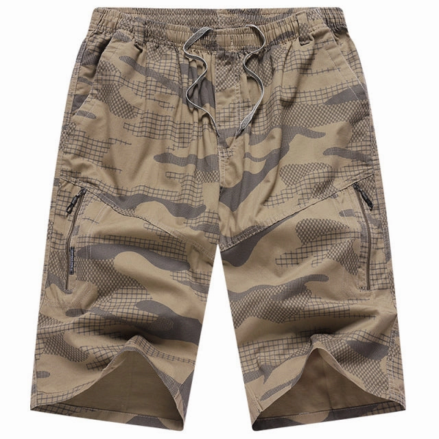 Outdoor Fit West Louis? Summer Elastic Waist Camouflage Shorts