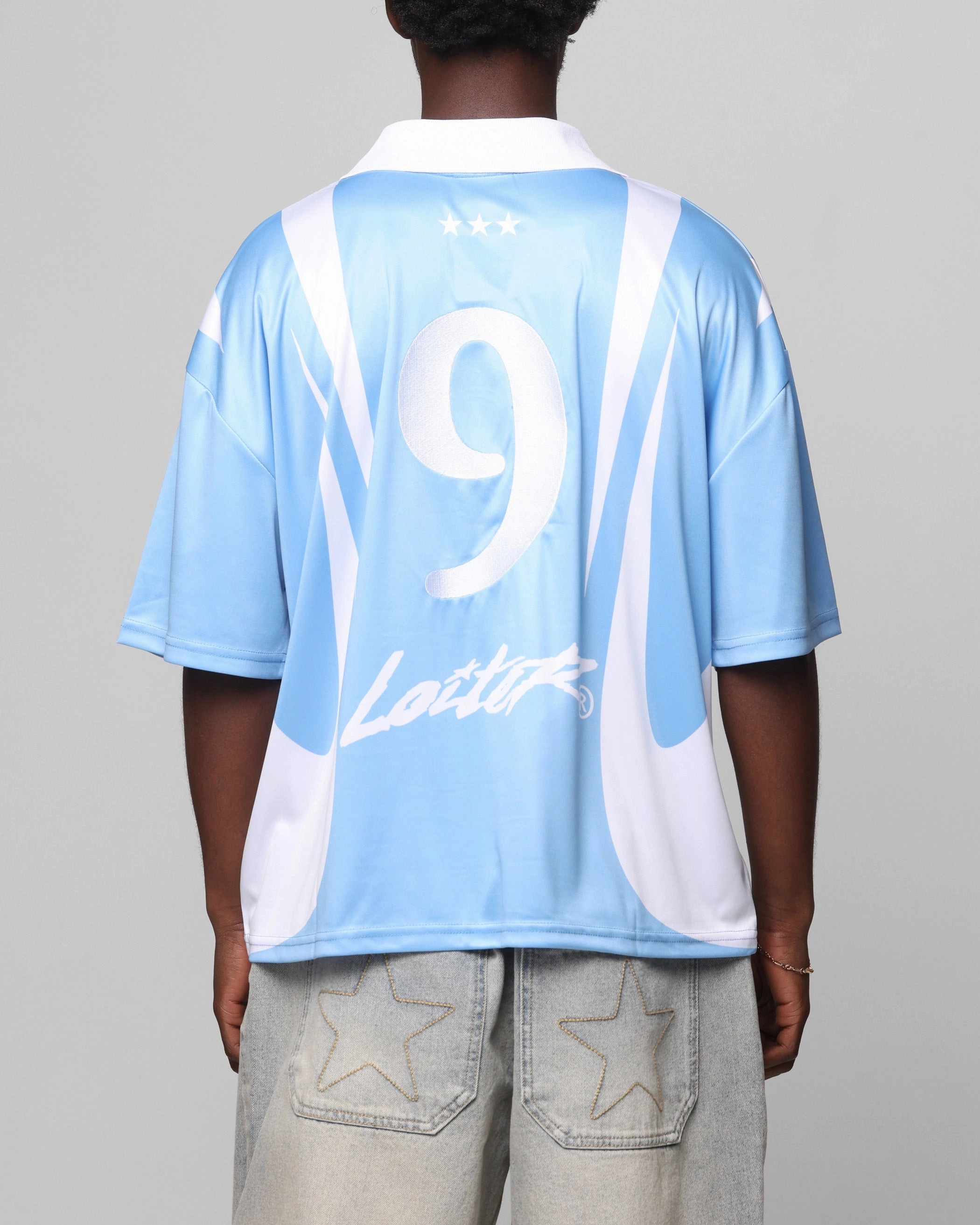 Loiter United Football Jersey Blue QuickPackFoldableDesign Metallic Fiber Blend