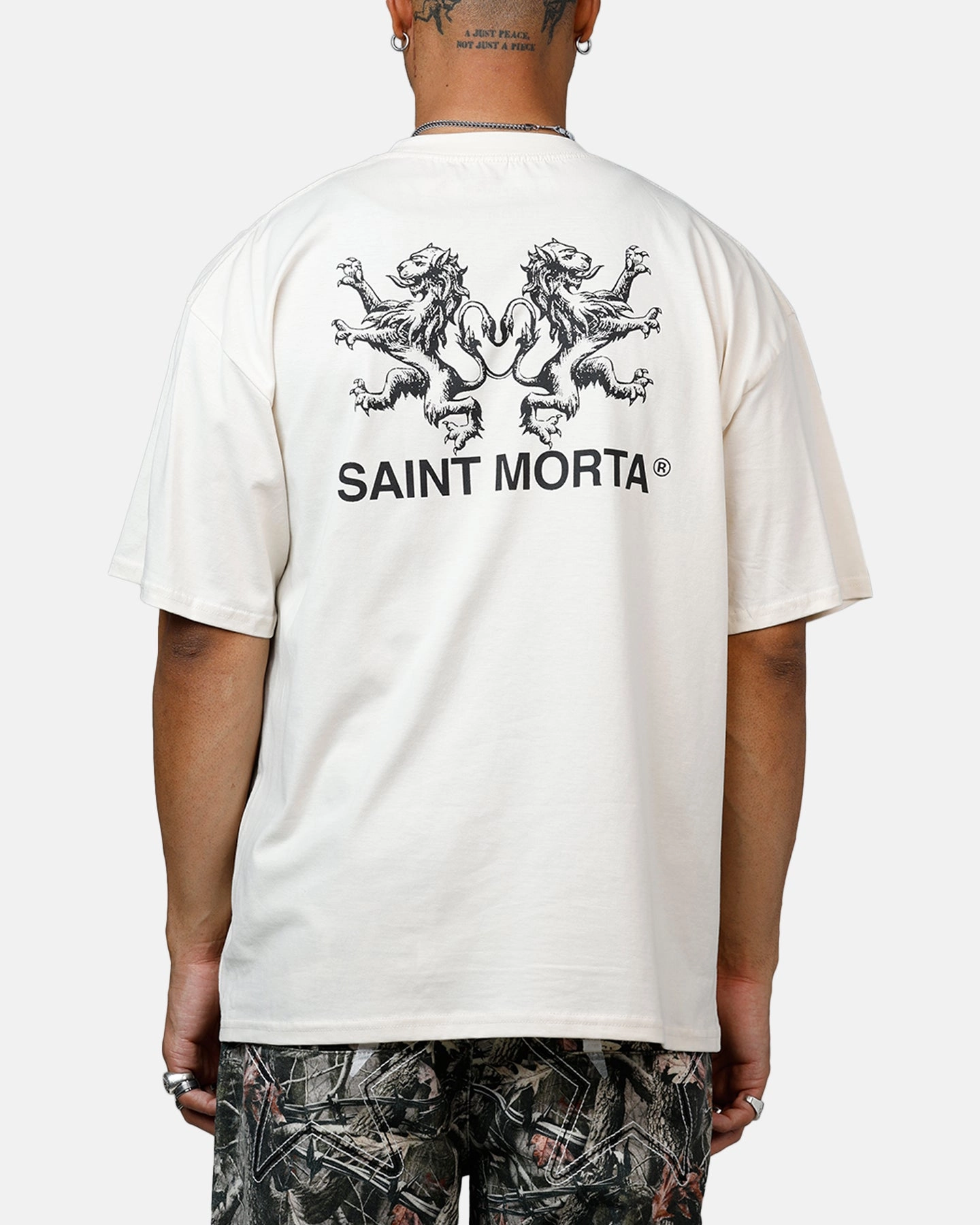 Saint Morta Lovers Club Heavyweight T-Shirt Off White GarmentWashed Softness