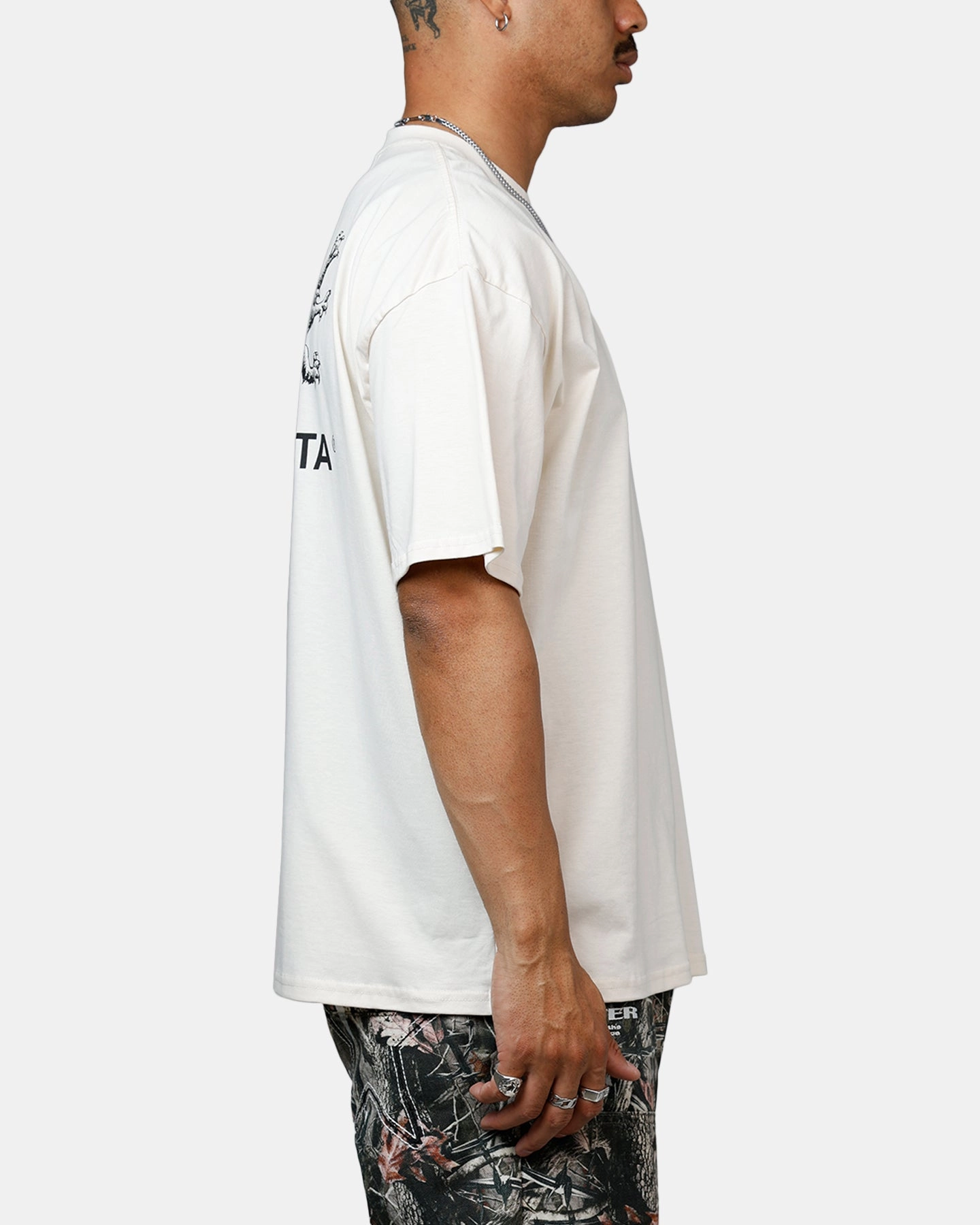 Interlock Stitching Saint Morta Lovers Club Heavyweight T-Shirt Off White