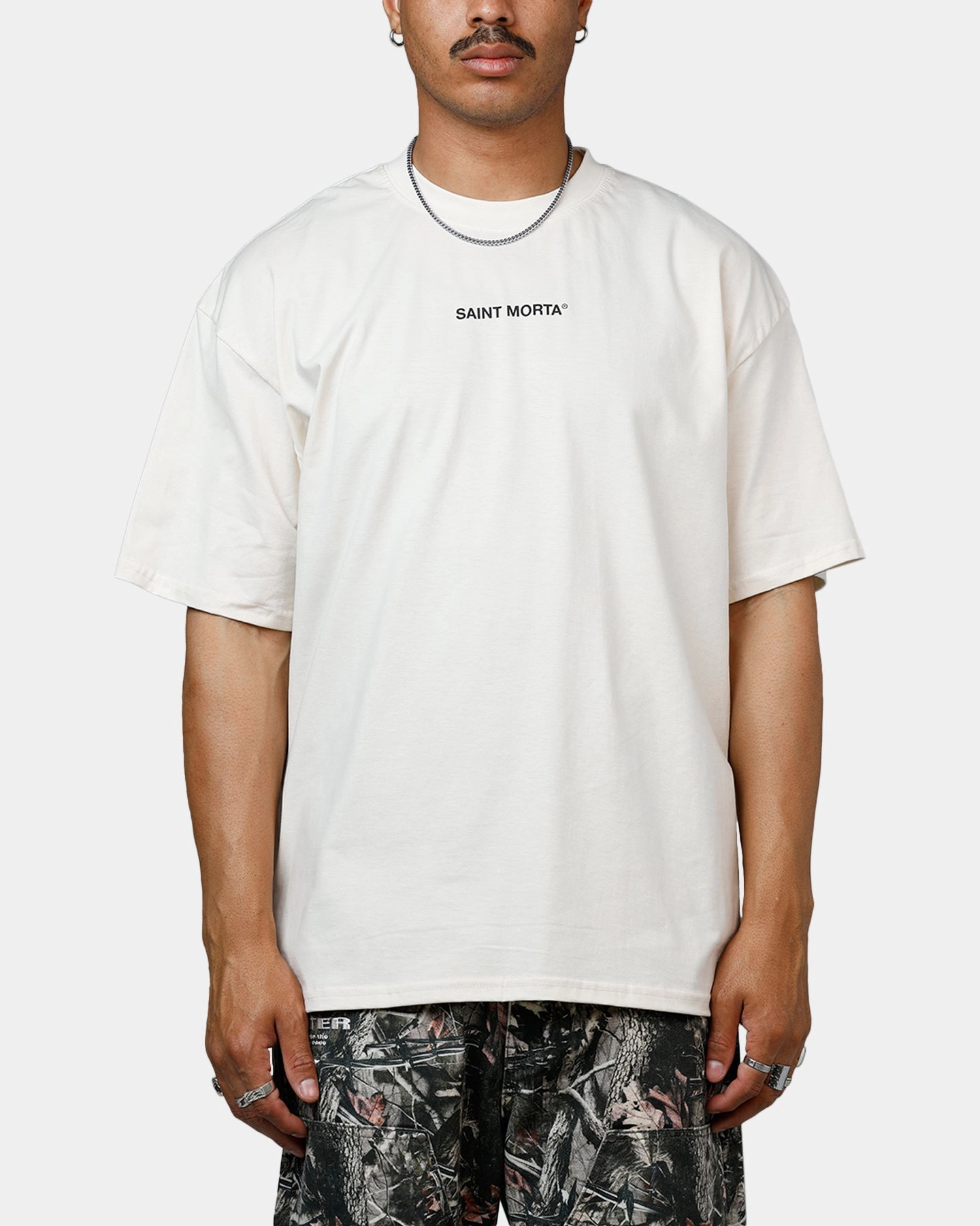 Saint Morta Lovers Club Heavyweight T-Shirt Off White CompressionTechnology