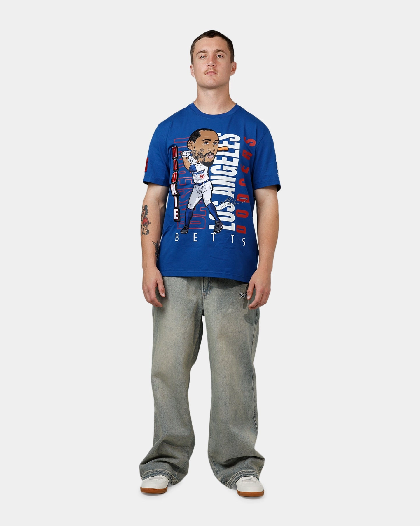 Pro Standard Los Angeles Dodgers Mookie Betts Avatar T-Shirt Blue Low Profile Collar