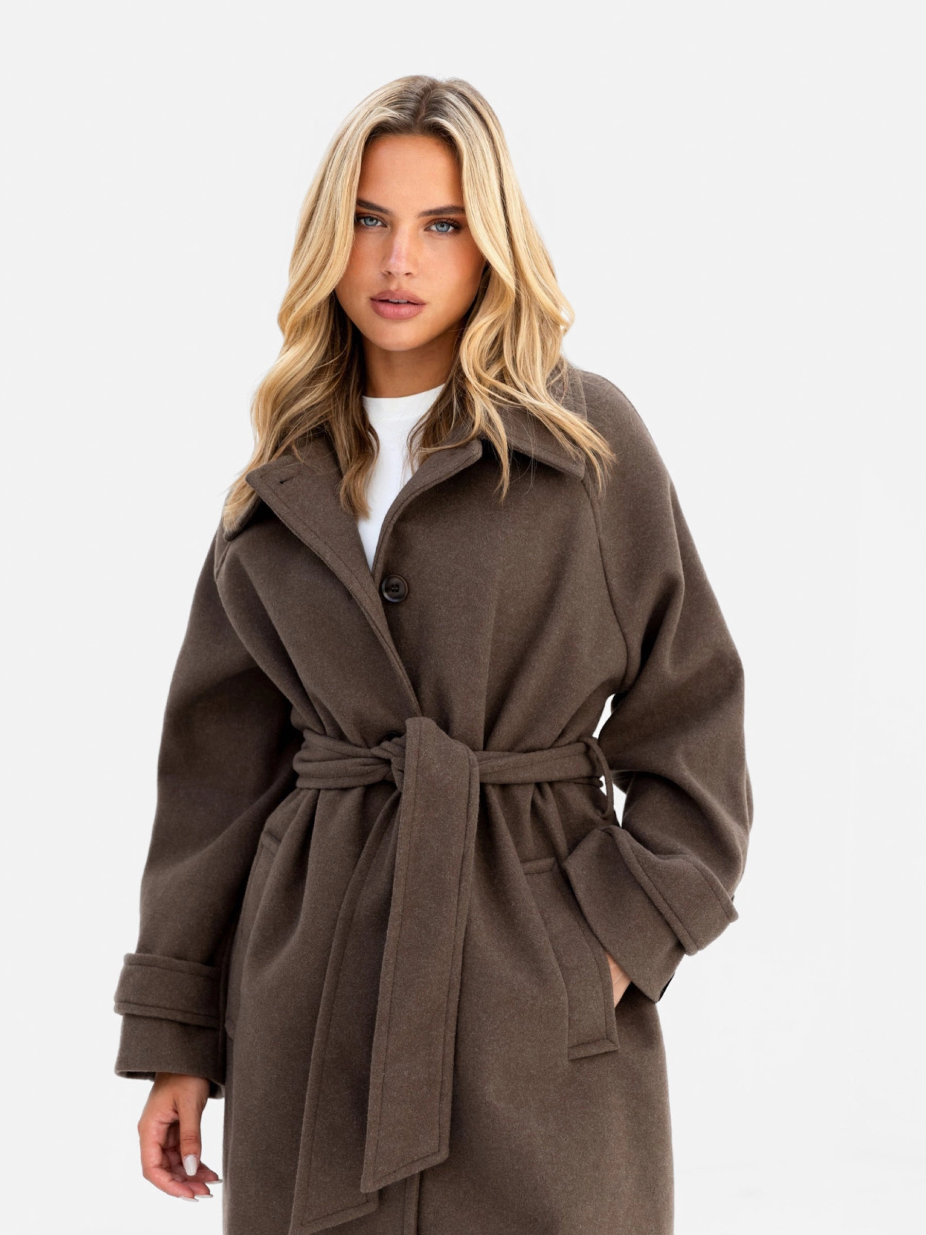 Seam Sealed Construction Layer Essential Piece Madalyn Longline Coat - Brown