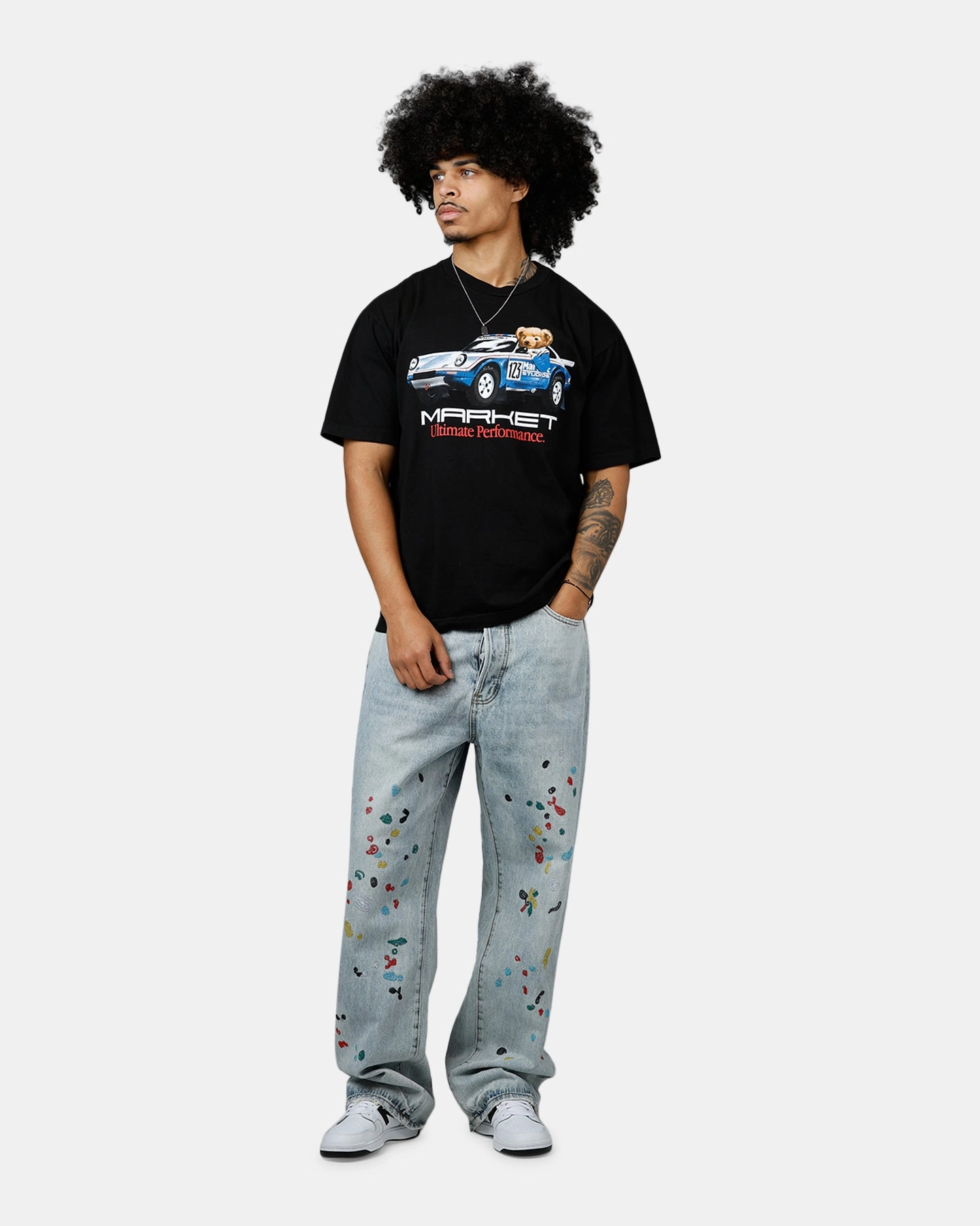 Biodegradable material Easy Care Material Market Ultimate Rally Bear T-Shirt Washed Black