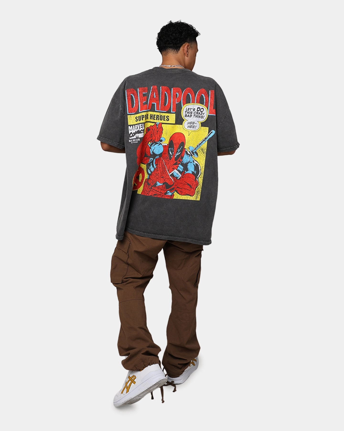 Marvel Deadpool Comic Heavyweight T-Shirt Black Wash LightweightDesign