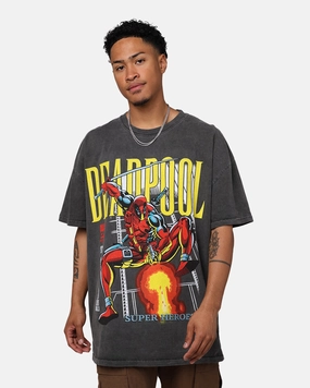 TwillWeave Marvel Deadpool Comic Heavyweight T-Shirt Black Wash