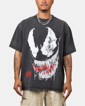 Marvel Spider-Man Venom T-Shirt Black Acidwash OdorControl Technology