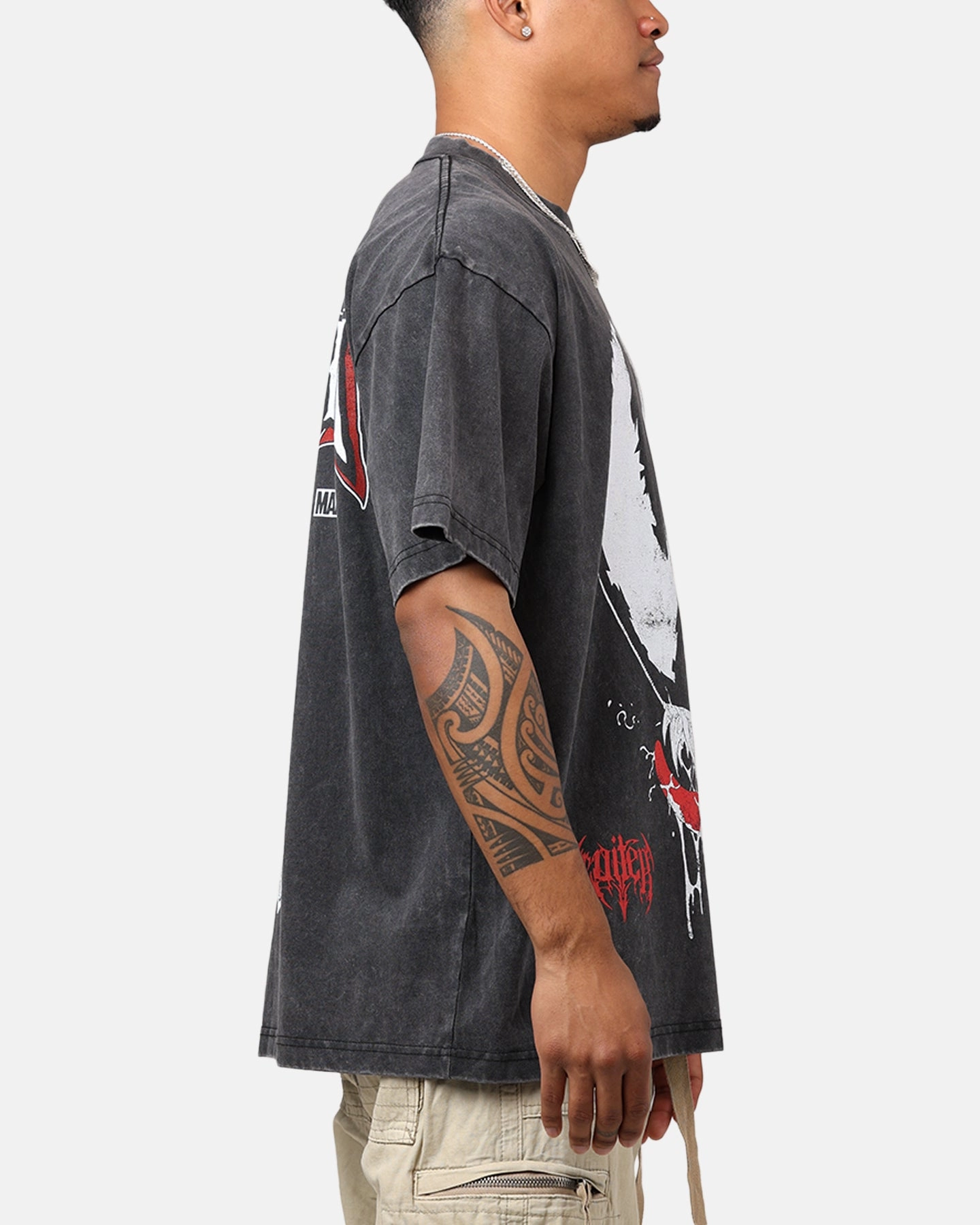 Marvel Spider-Man Venom T-Shirt Black Acidwash Stain Repellent Coating