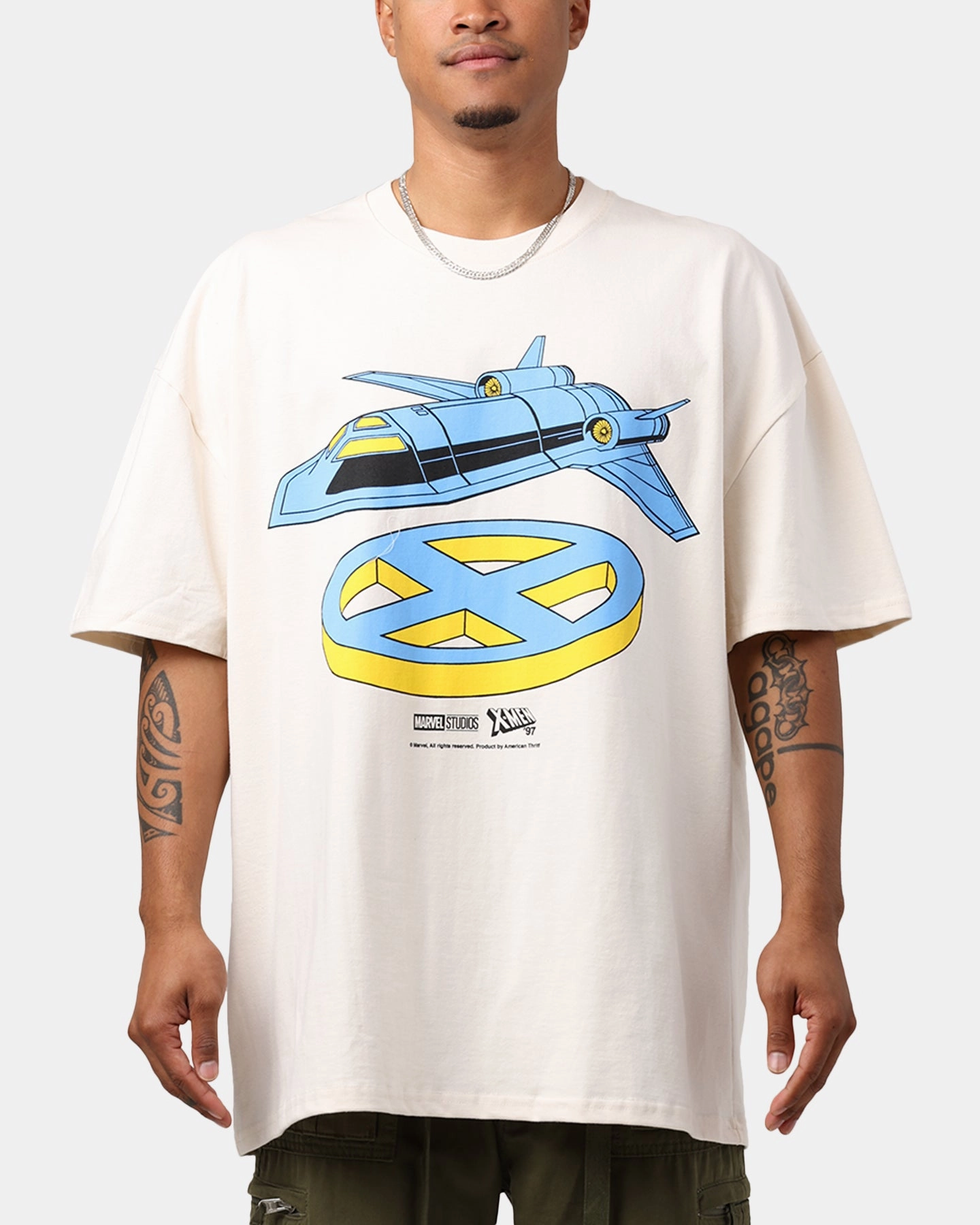 WideNeckOpening HypoallergenicFibers Marvel X-Men The Blackbird Heavyweight T-Shirt Off White