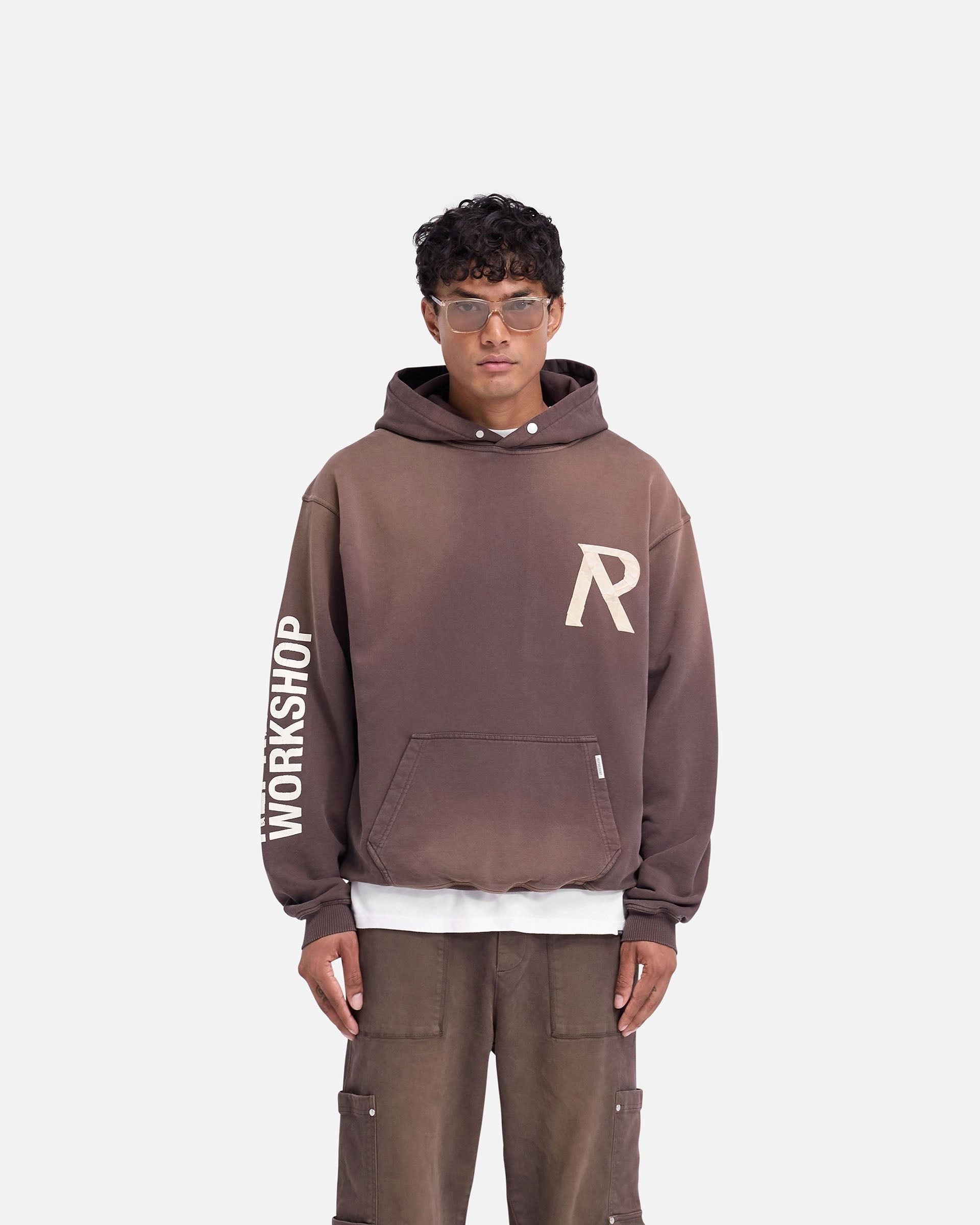 Mouse like Masking Tape Initial Hoodie - Cedar