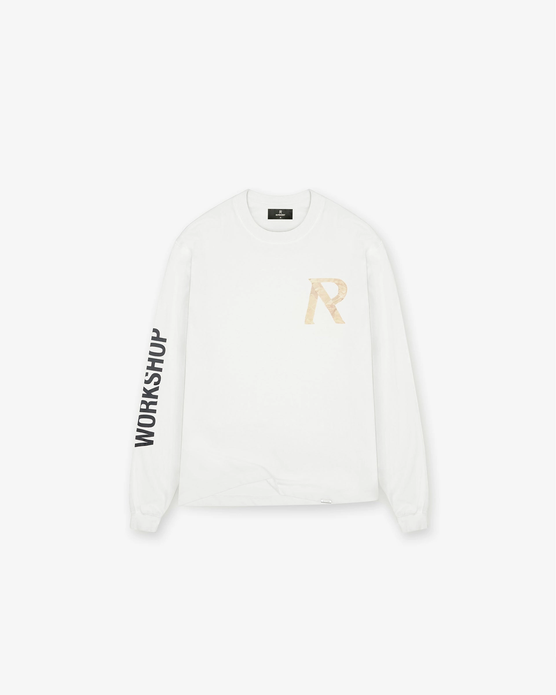 Breathable wear Masking Tape Initial Long Sleeve T-Shirt - Flat White