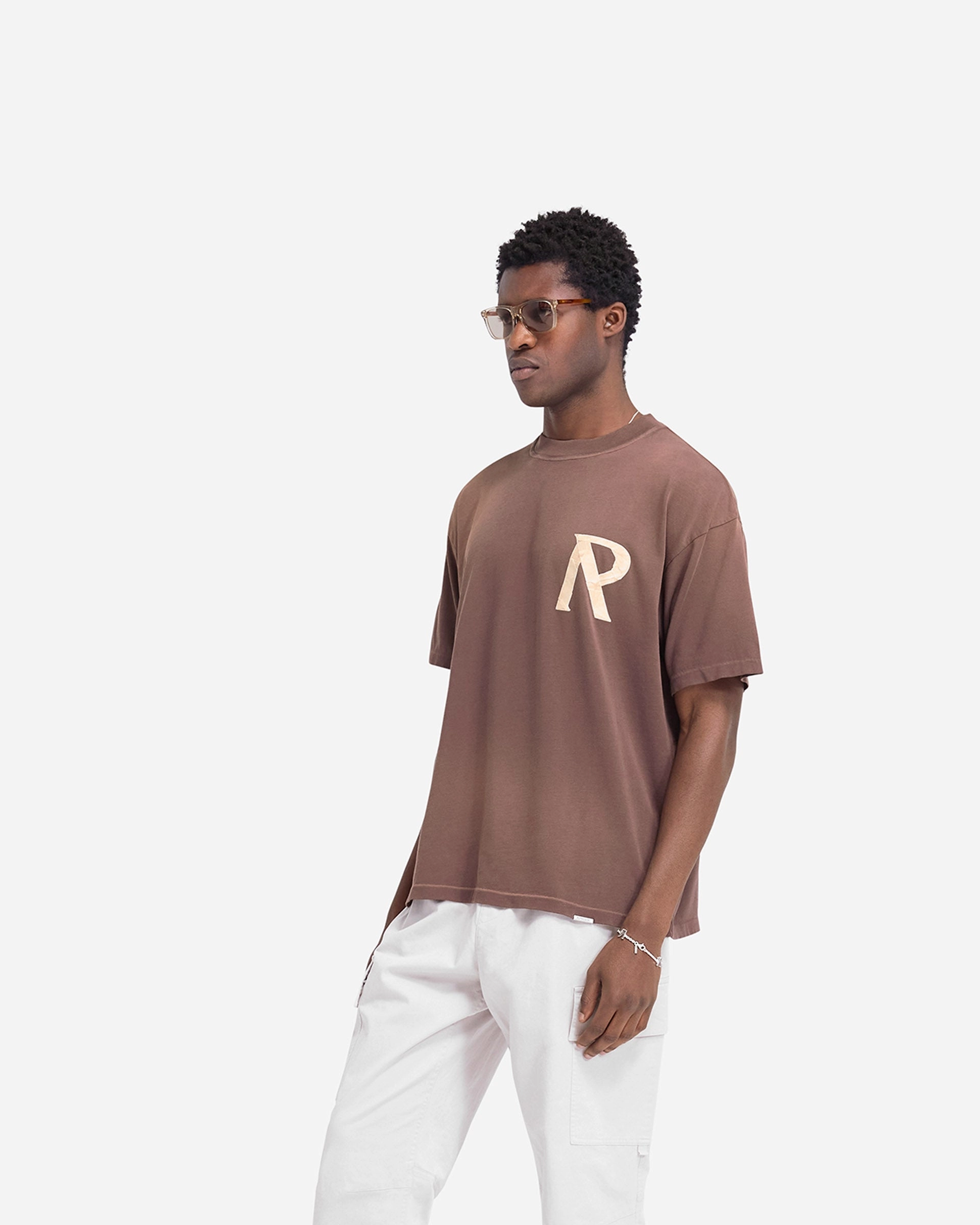 Masking Tape Initial T-Shirt - Cedar Seam Free Back coordinate with other items