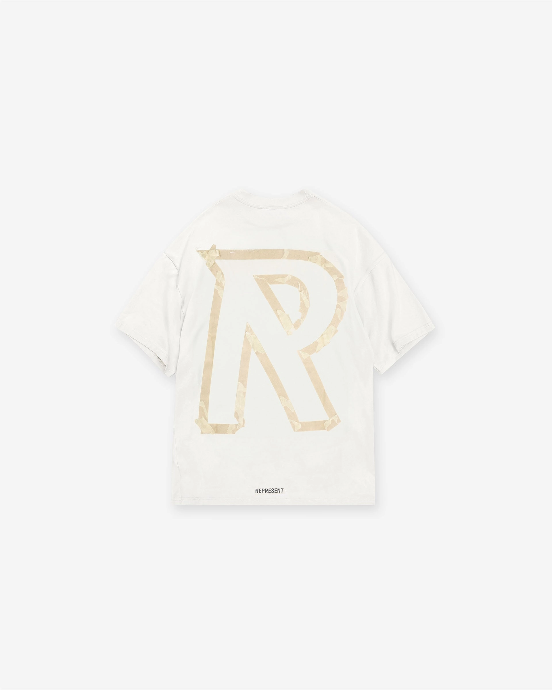Simple Yet Cozy Masking Tape Initial T-Shirt - Flat White