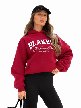 On-The-Go Style Sport Outfit Melrose Oversized Hoodie - Cherry Red