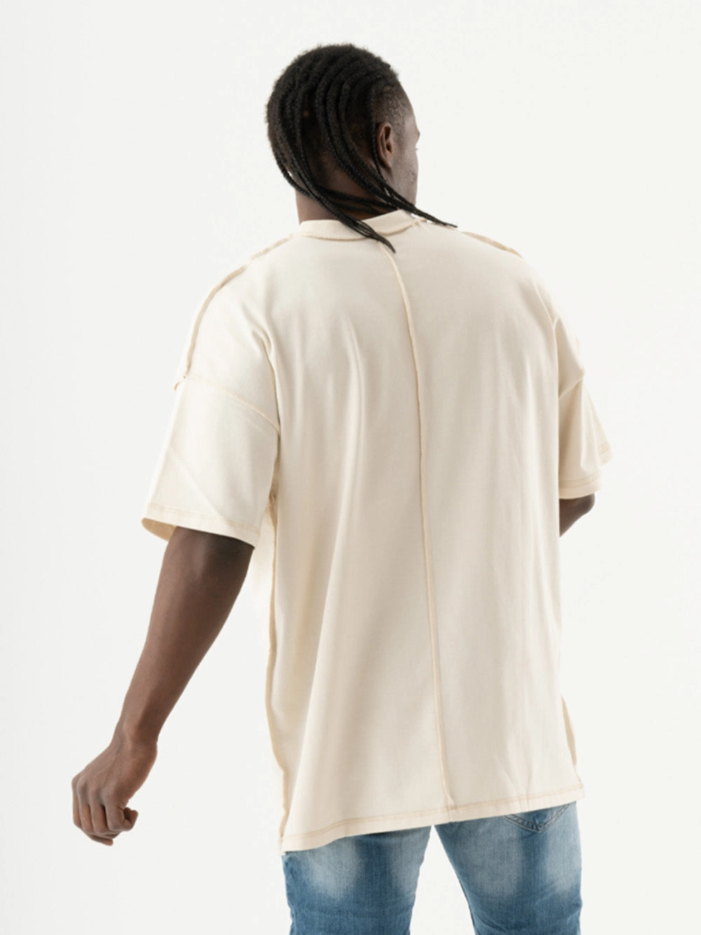 Sustainable Dye Process Structured silhouette MENTALIST T-SHIRT | BEIGE