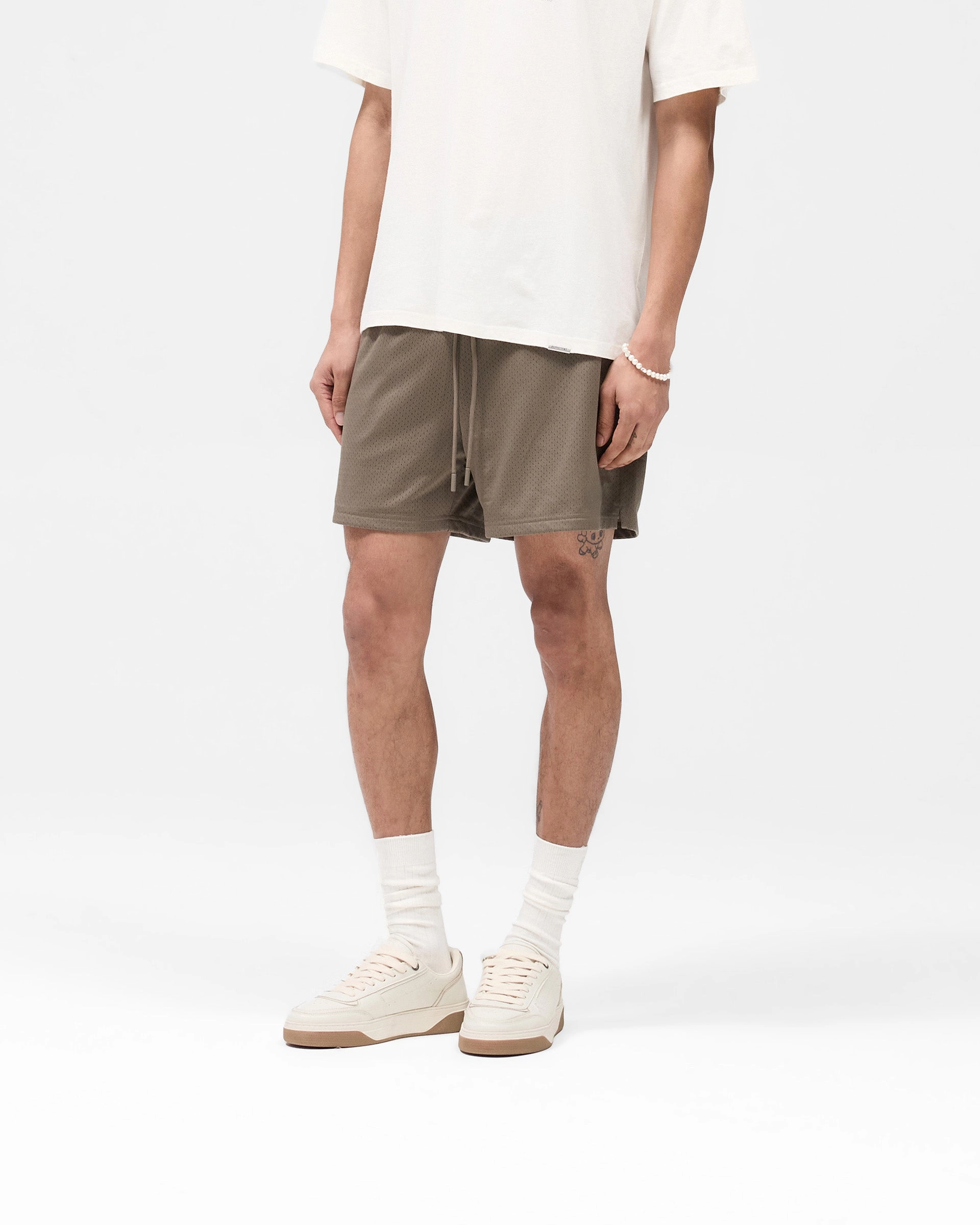 khaki shorts Mesh Short - Stone