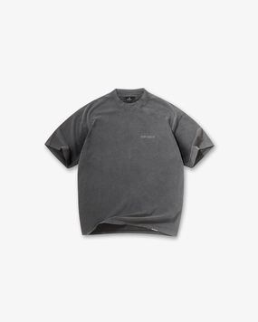 Metal Block Logo T-Shirt - Vintage Grey MultiPly Fabric