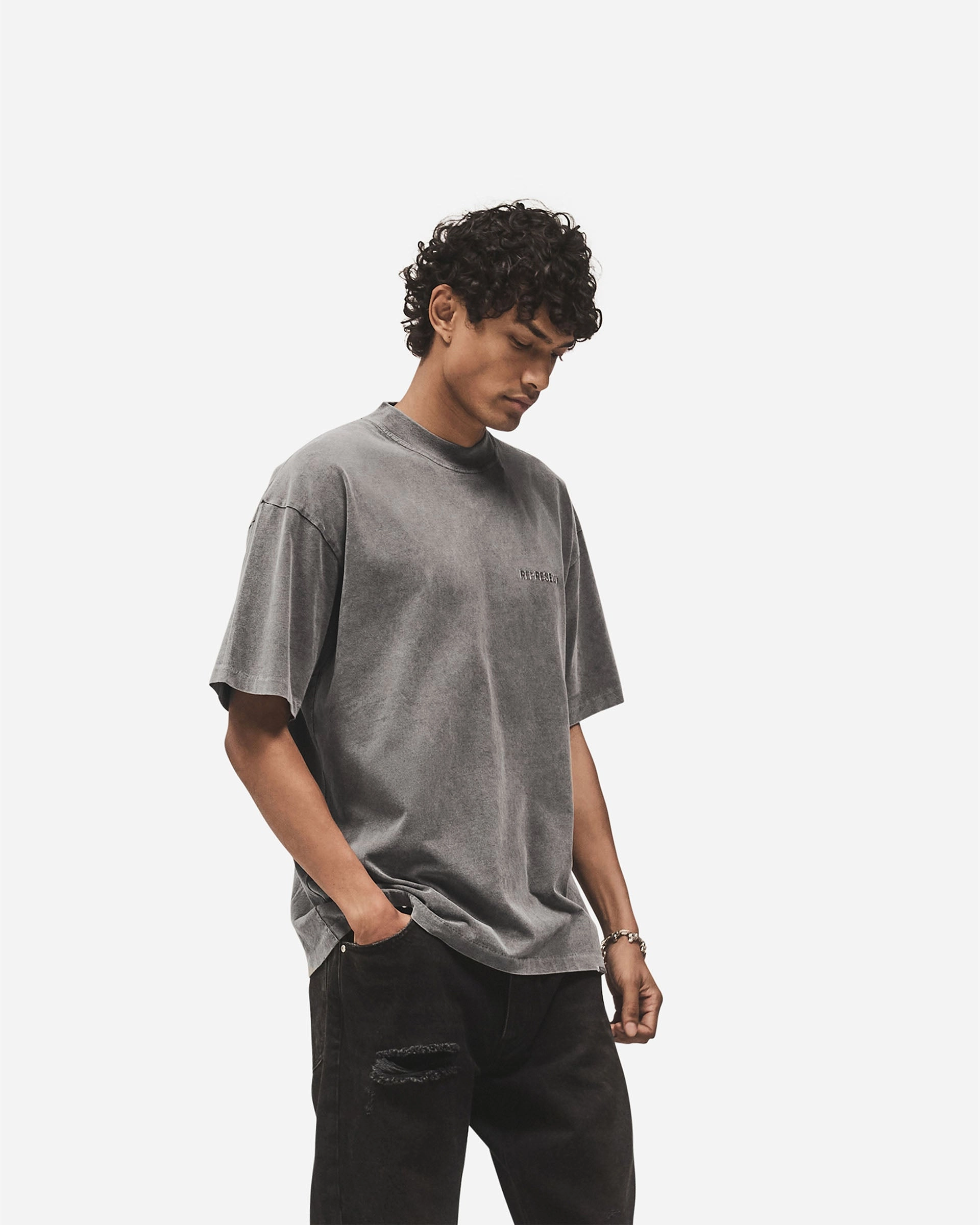 Metal Block Logo T-Shirt - Vintage Grey AllDay Comfort