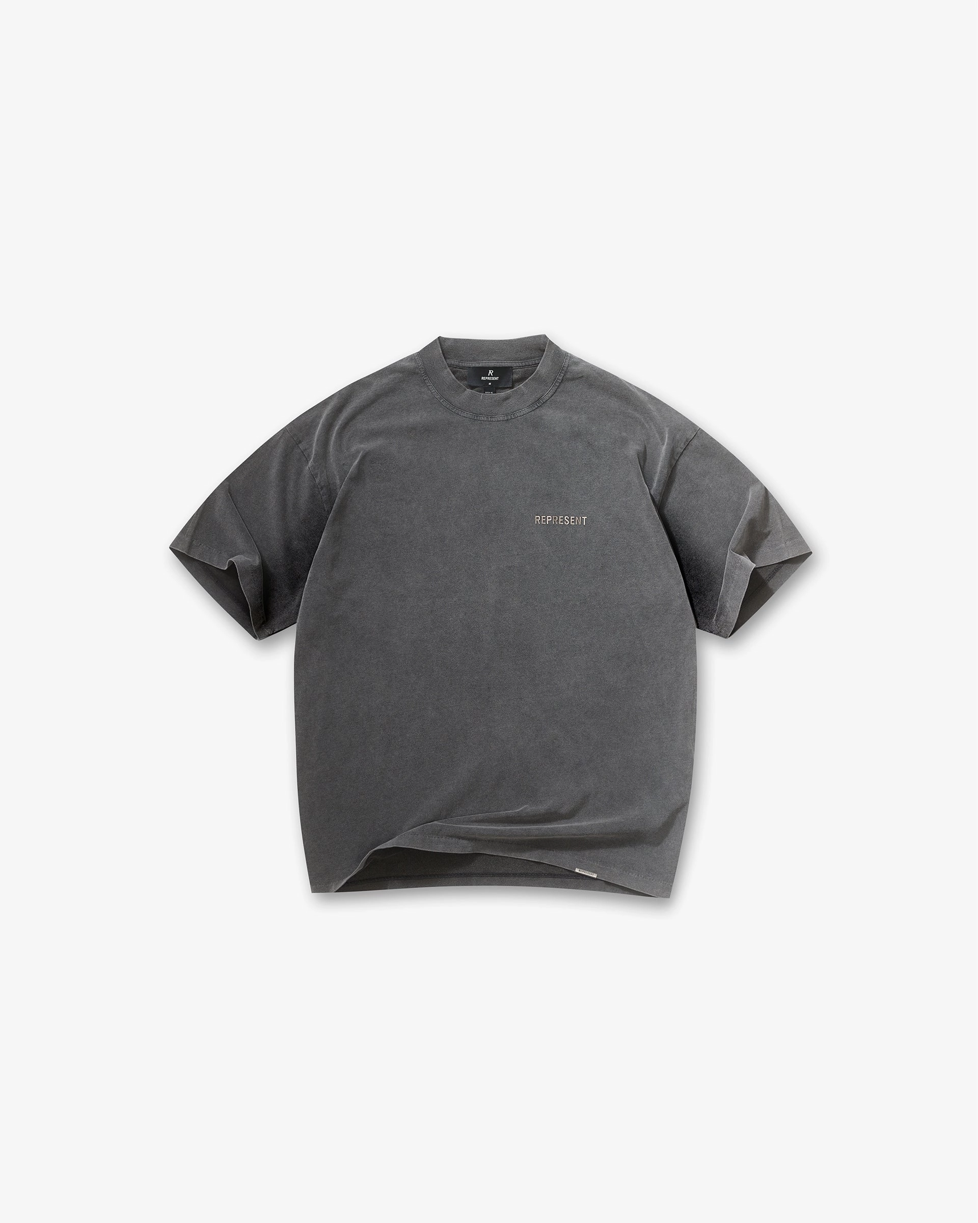 Metal Block Logo T-Shirt - Vintage Grey MultiPly Fabric