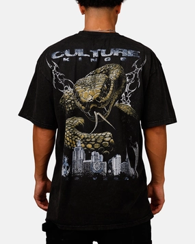 Moisture Wicking Fabric Culture Kings Snake Eyes T-Shirt Black Acidwash