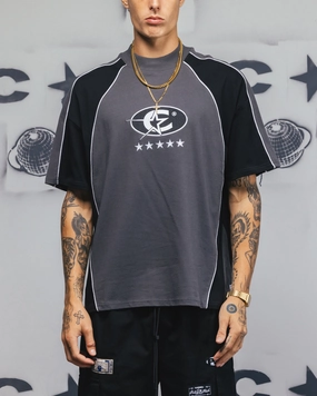 Carre Vortex Panelled T-Shirt Grey/Black Flexible Material