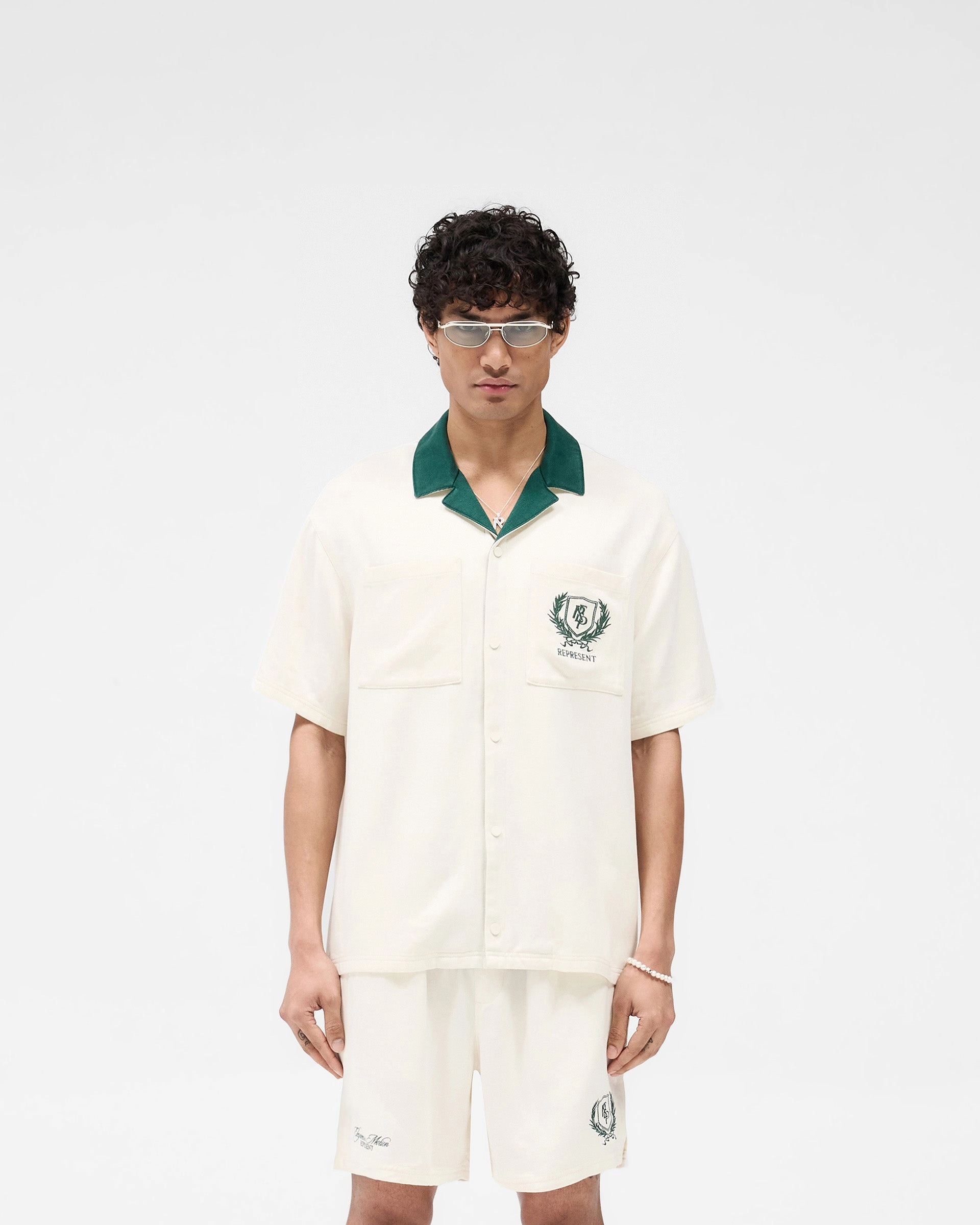 Represent Crest Shirt - Antique White birthday party Black Tie Optional